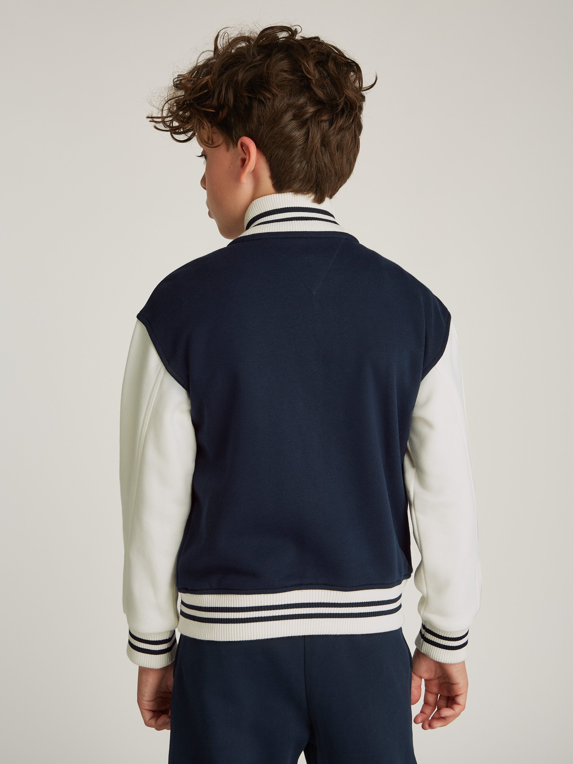 Tommy Hilfiger Sweatvest U MINI CORP LOGO BOMBER met contrasterende mouwen met logo-opdruk