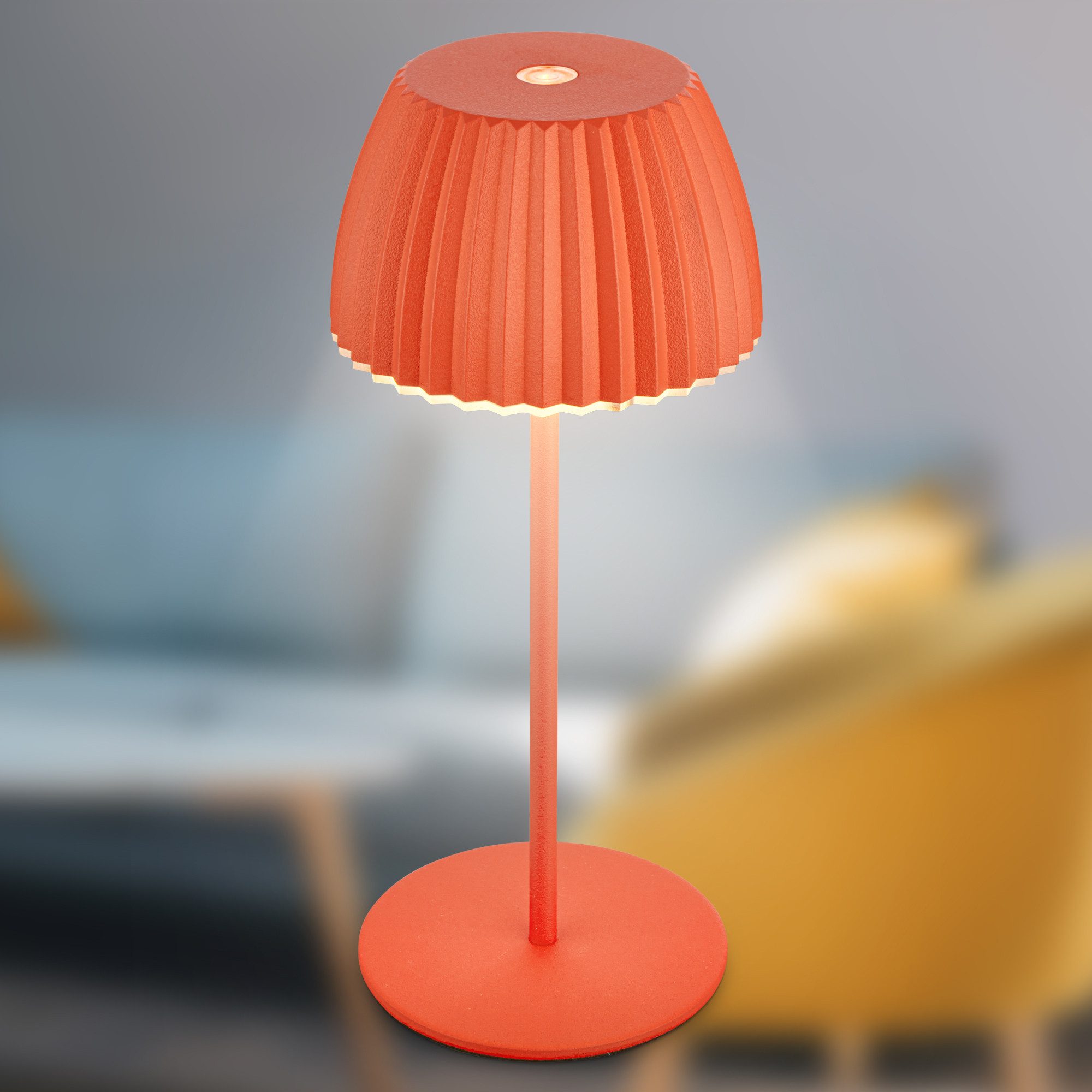 Briloner Leuchten Led-tafellamp Accu LED tafellamp, mini, oranje