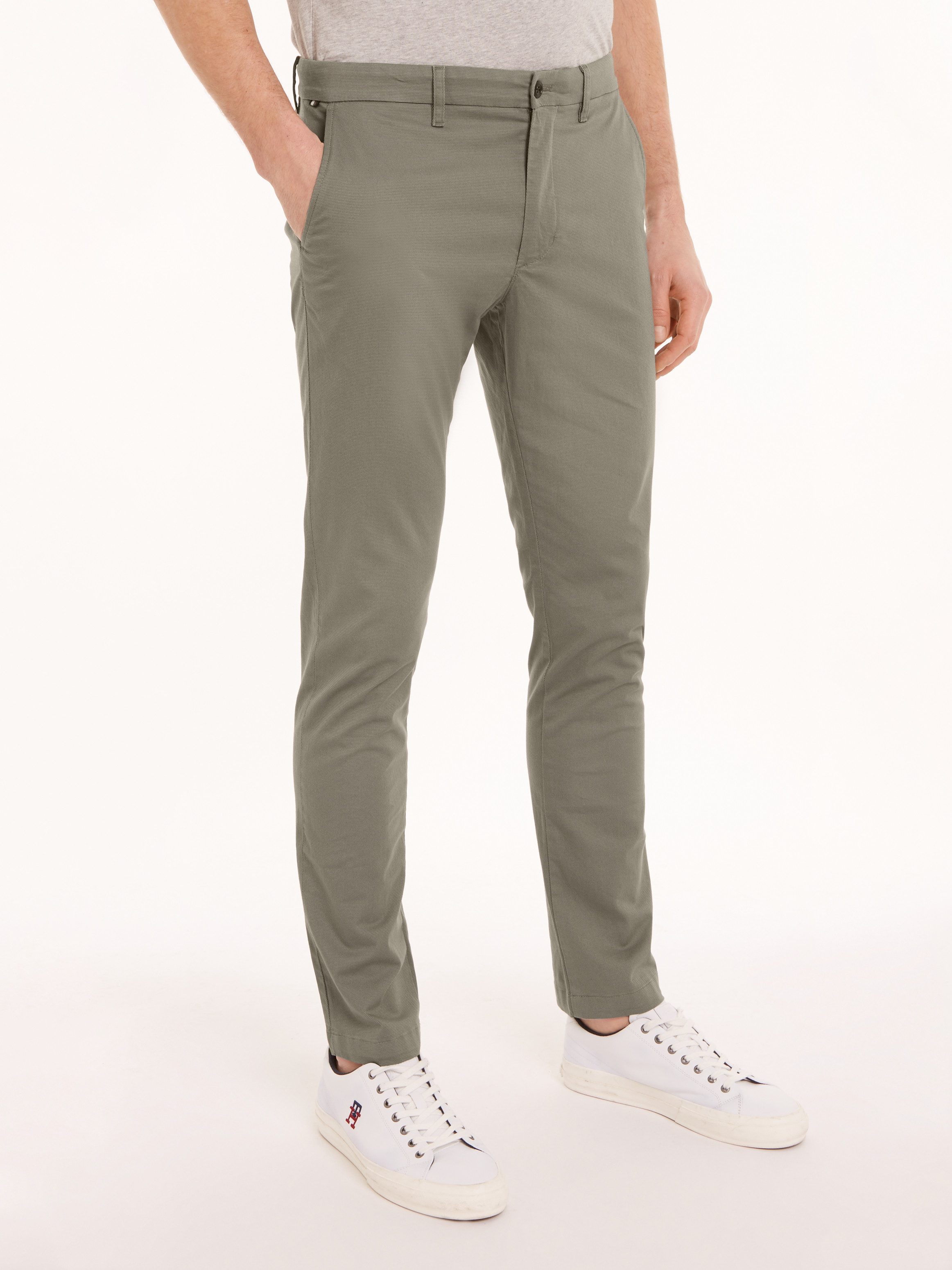Tommy Hilfiger Chino BLEECKER PRINTED STRUCTURE heren chino's maat 40 grijs