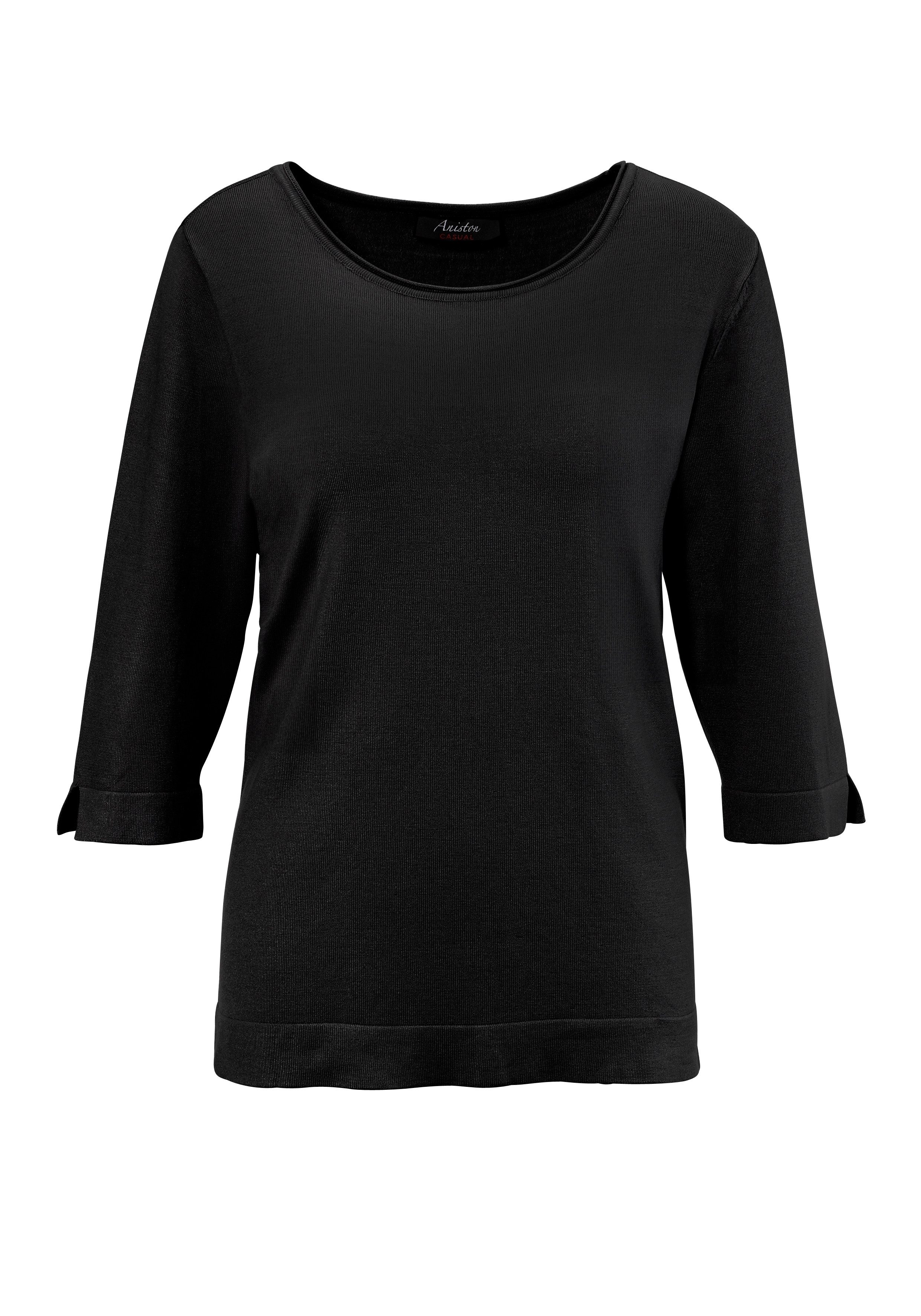 Aniston CASUAL Gebreide trui met klein split aan de 3/4-lange mouwen - nieuwe collectie