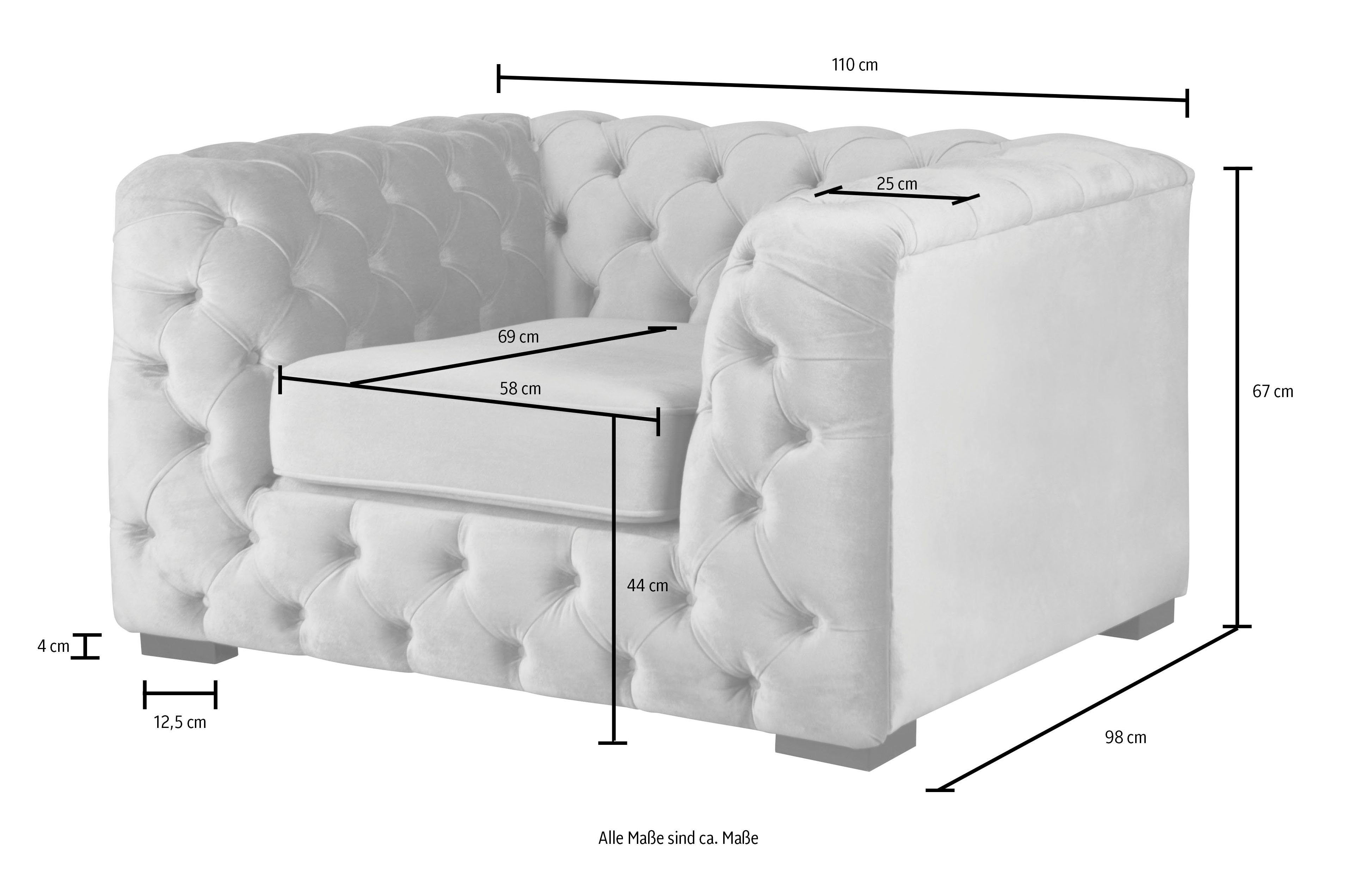 Guido Maria Kretschmer Home&Living Chesterfield-fauteuil Kalina stoel klassieke chesterfield knoopdetails, zeer hoogwaardige afwerking