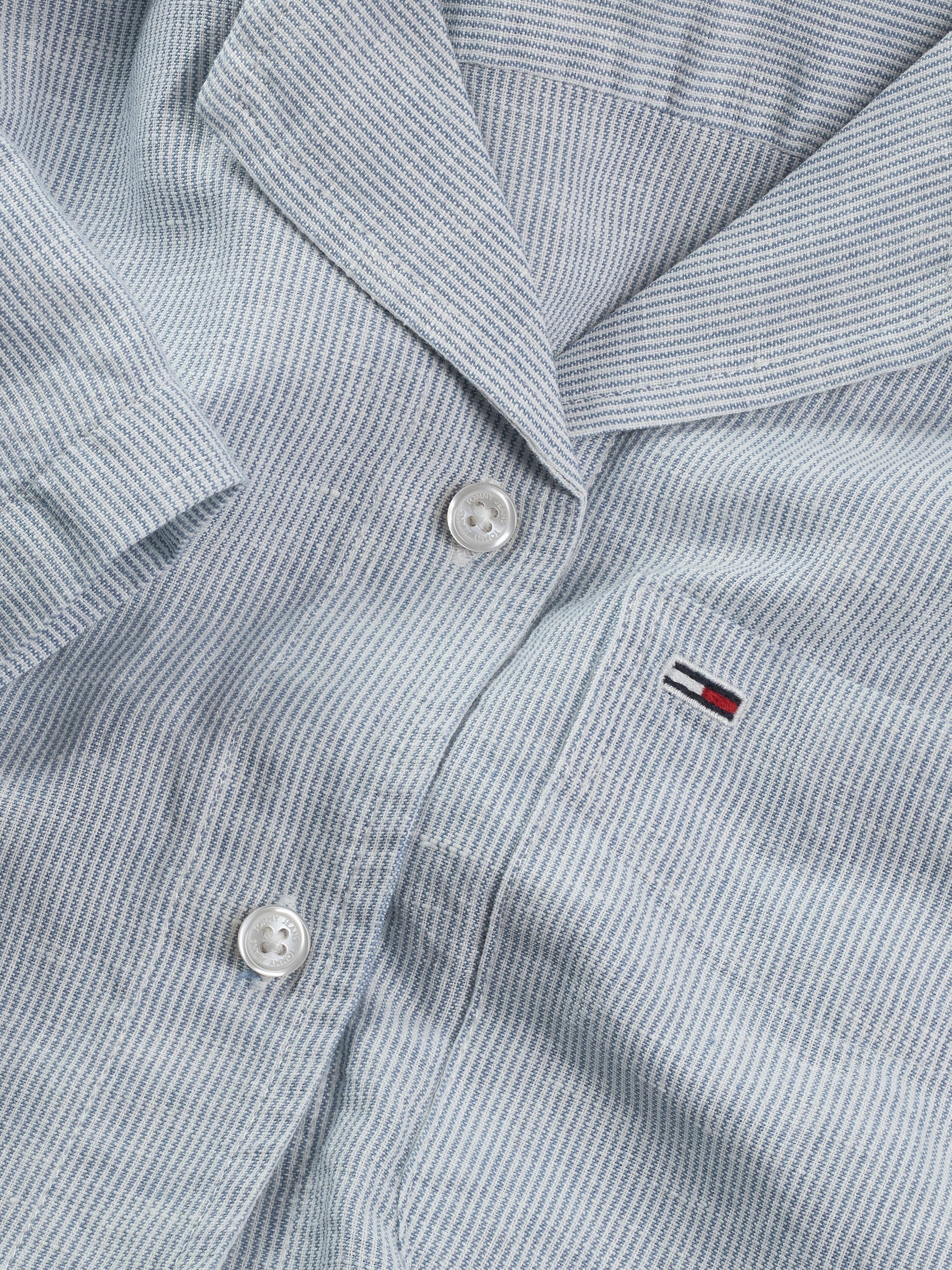 TOMMY JEANS T-shirt TJW CRP LINEN SS SHIRT met borstzak, logo-borduursel