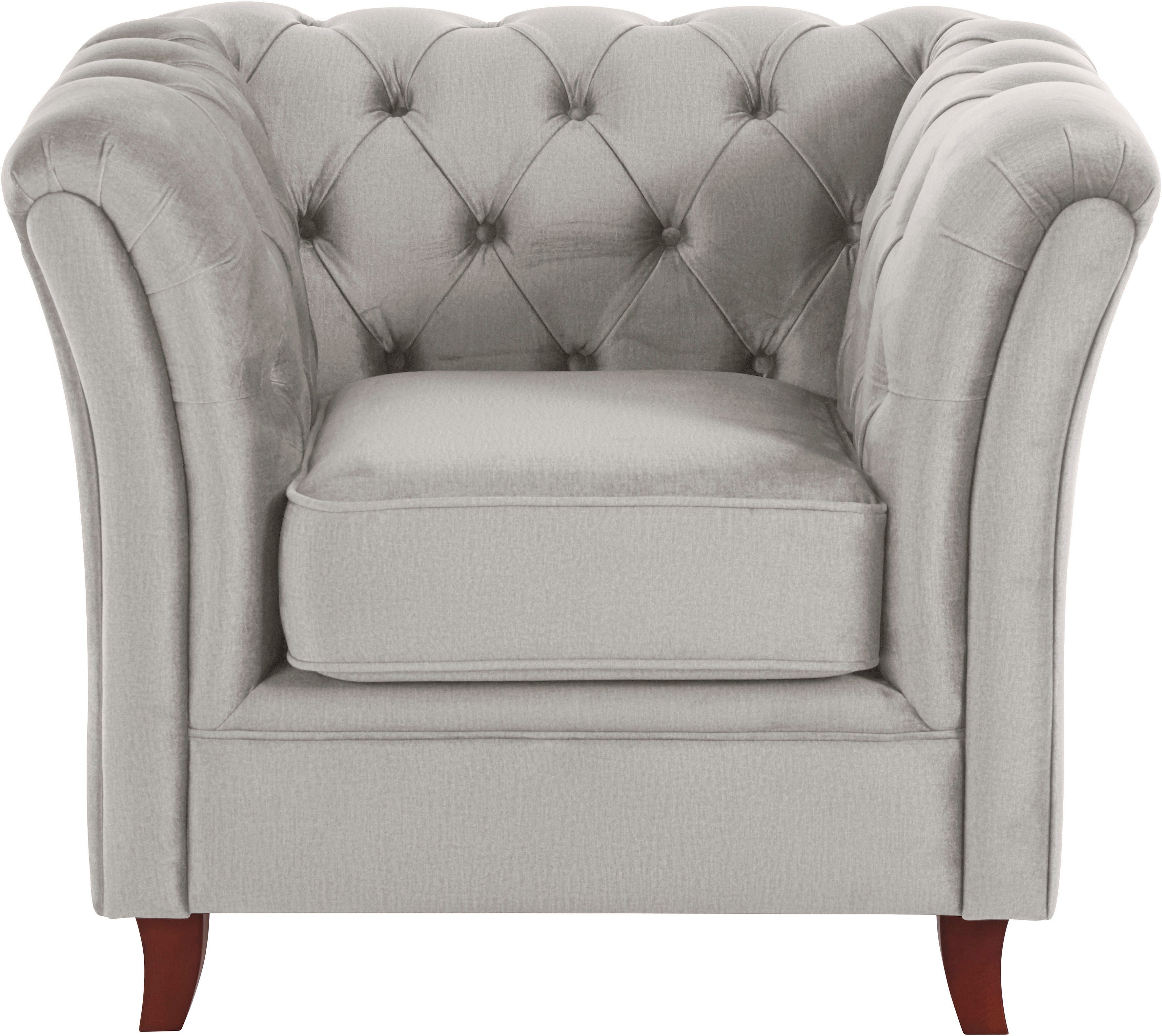 Home affaire Chesterfield-fauteuil Reims cocktailstoel, stoel met echte chesterfield-capitonnage, uitstekende verwerking