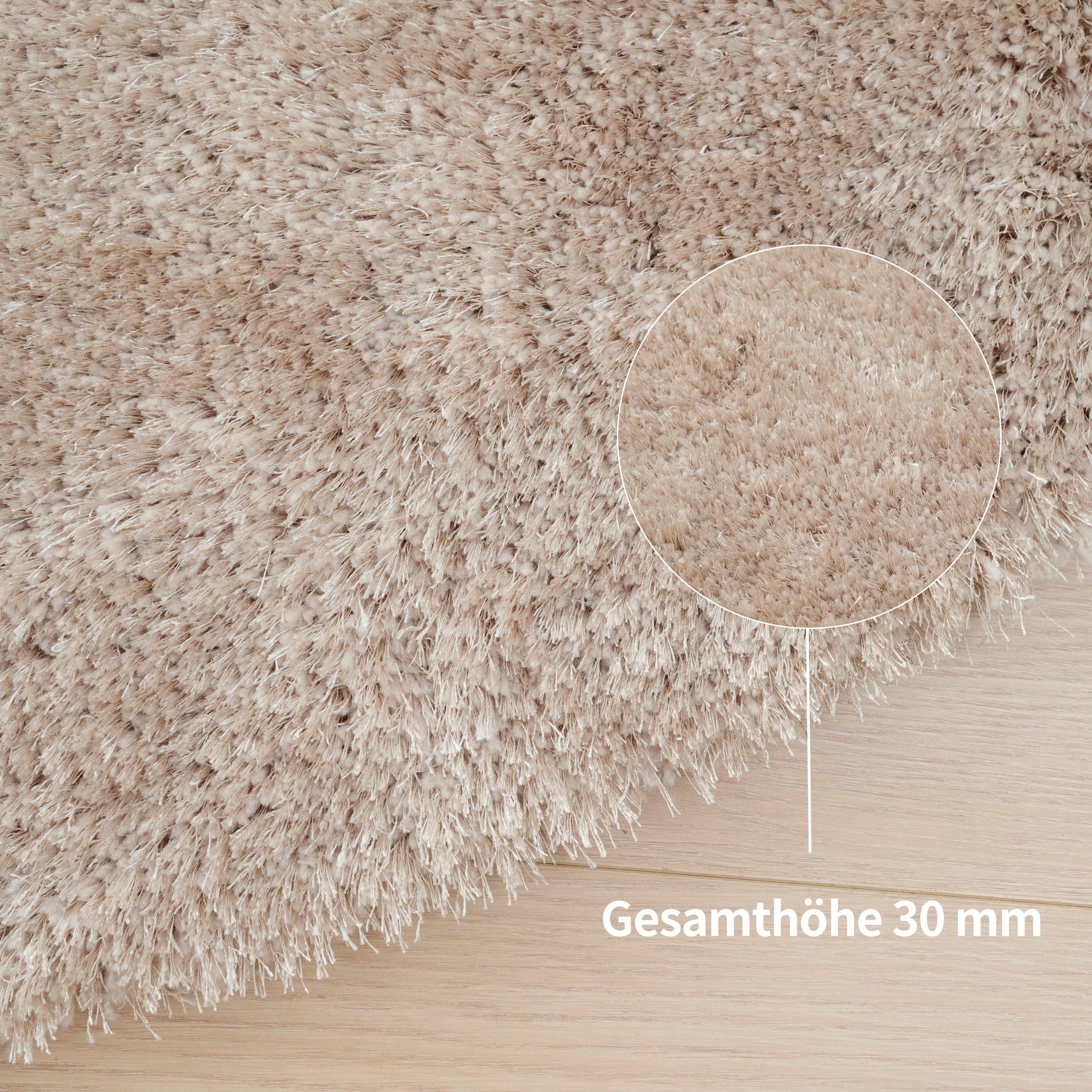 Bruno Banani Hoogpolig vloerkleed Dana Bean shape, bijzondere vorm, zacht, microvezel tapijten