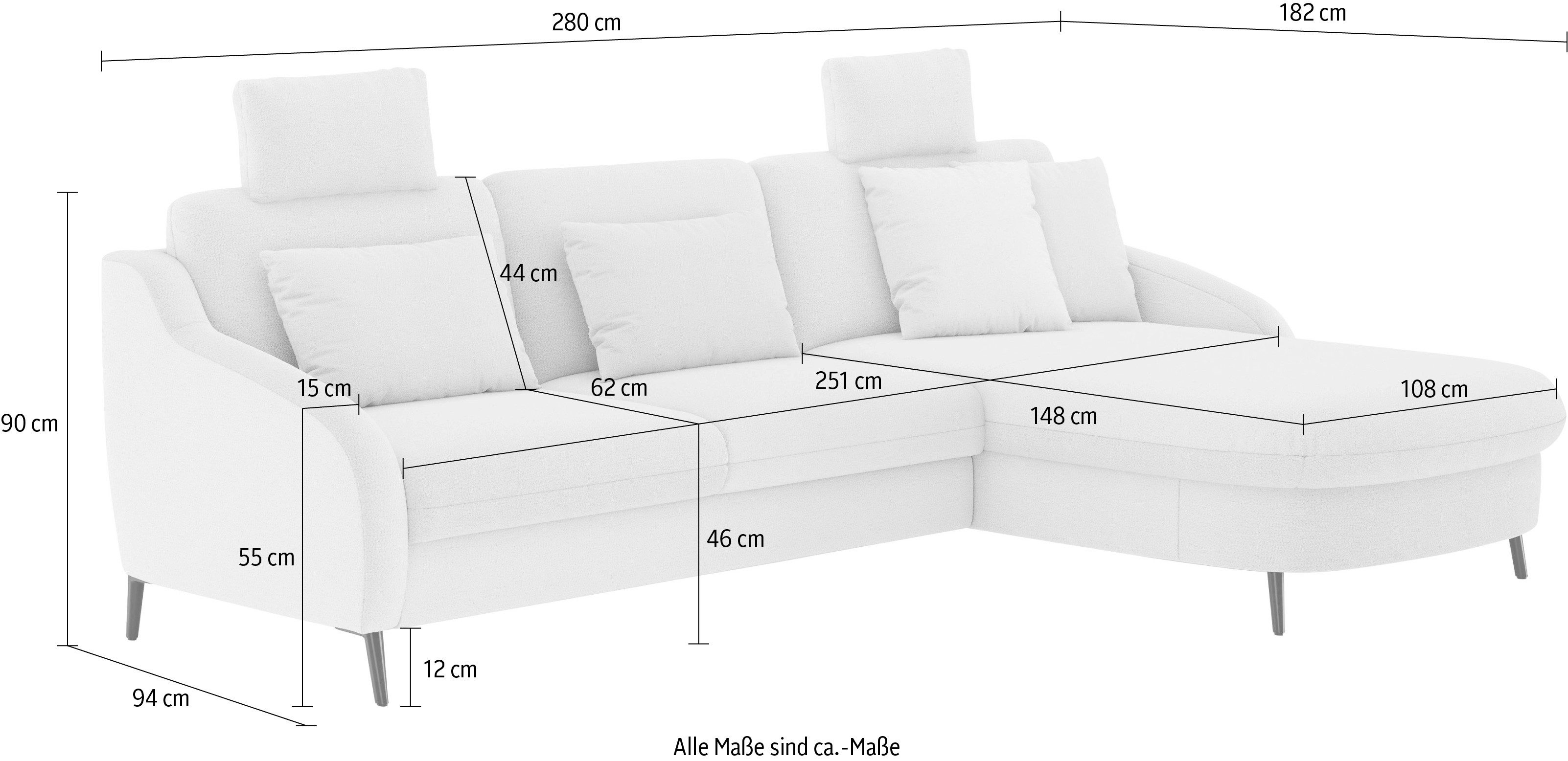sit&more Hoekbank Soul L-vorm optioneel met bedfunctie en bedlade of lade