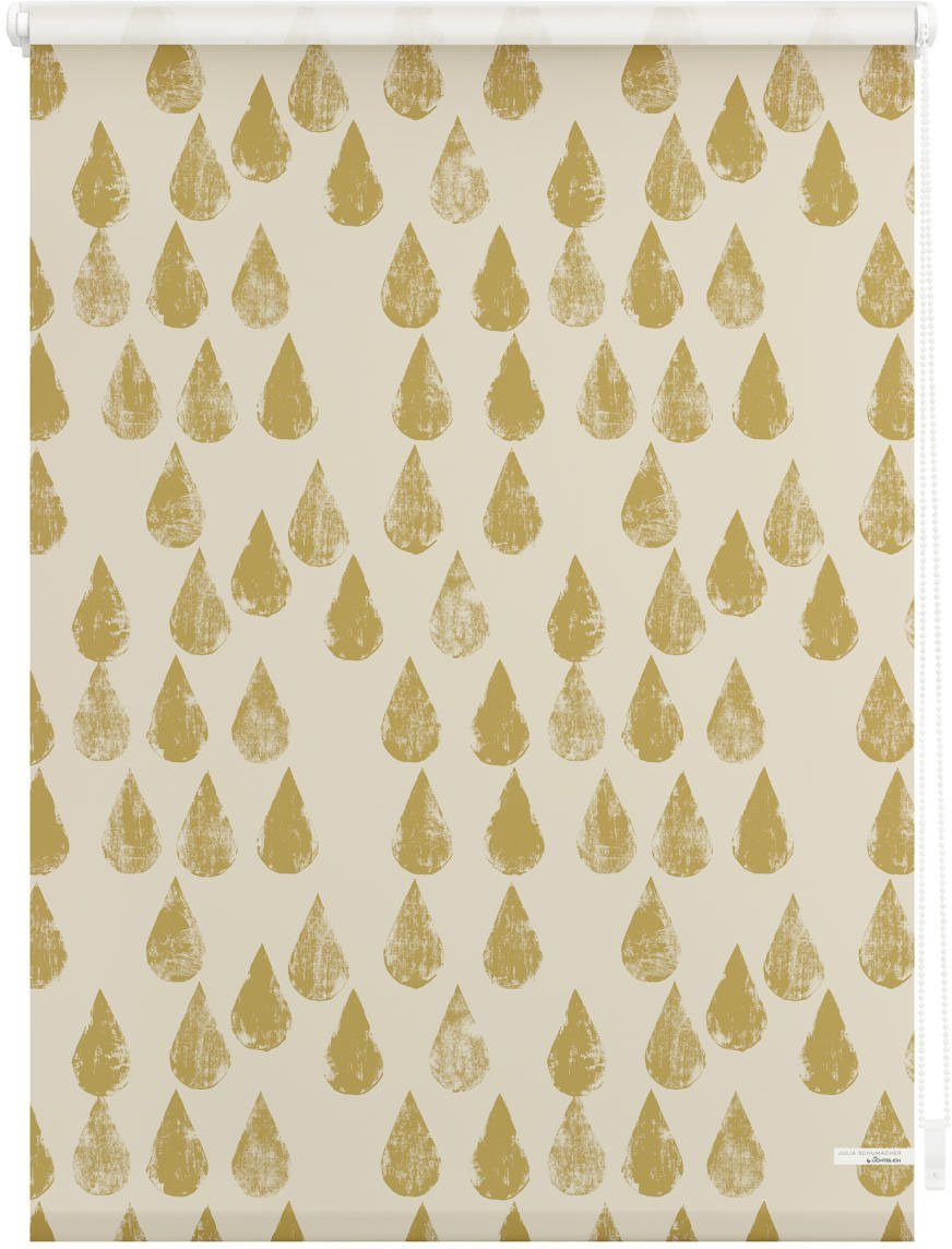LICHTBLICK Rolgordijn met zijbediening Rolgordijn Klemmfix, zonder boren, verduistering, golden drops - goud (1 stuk)
