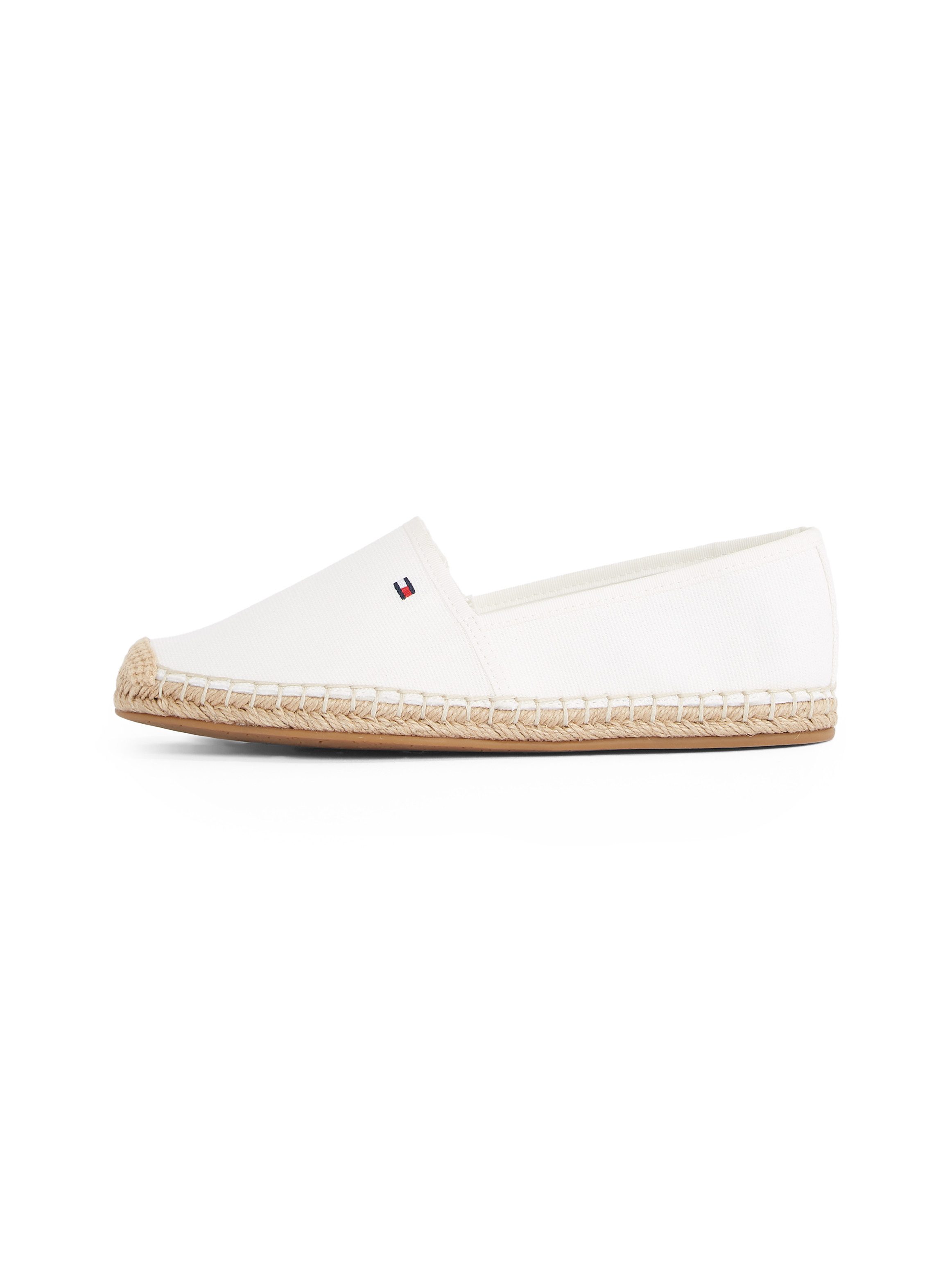 Tommy Hilfiger Espadrilles FLAG CANVAS ESPADRILLE , slippers, flats, comfortabele schoen met bamboe bekleding en decoratieve naden