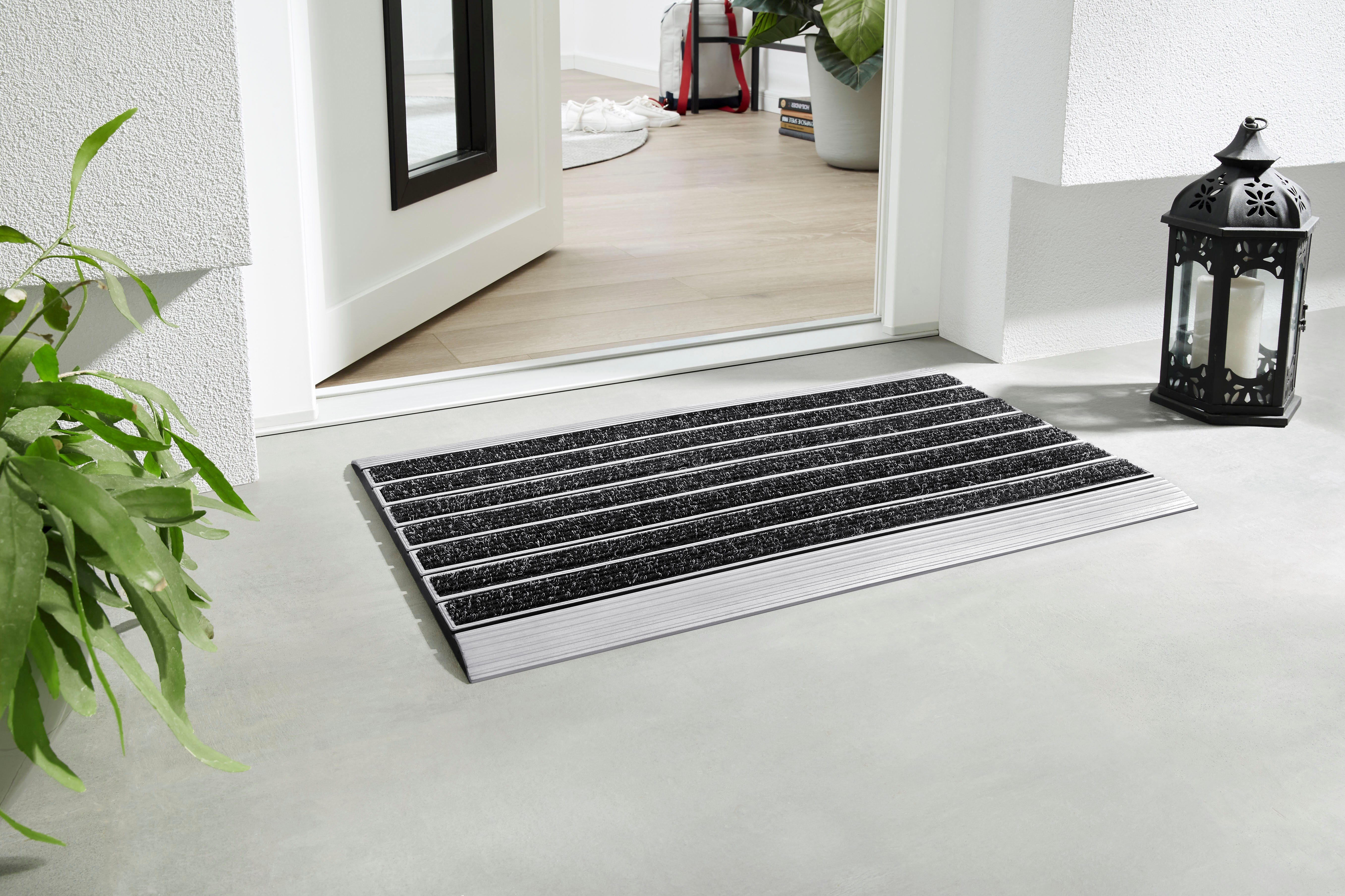 Home2Fashion Mat ProfileClean Vuilafvangmat, elegante aluminiumlook, robuust & slijtvast