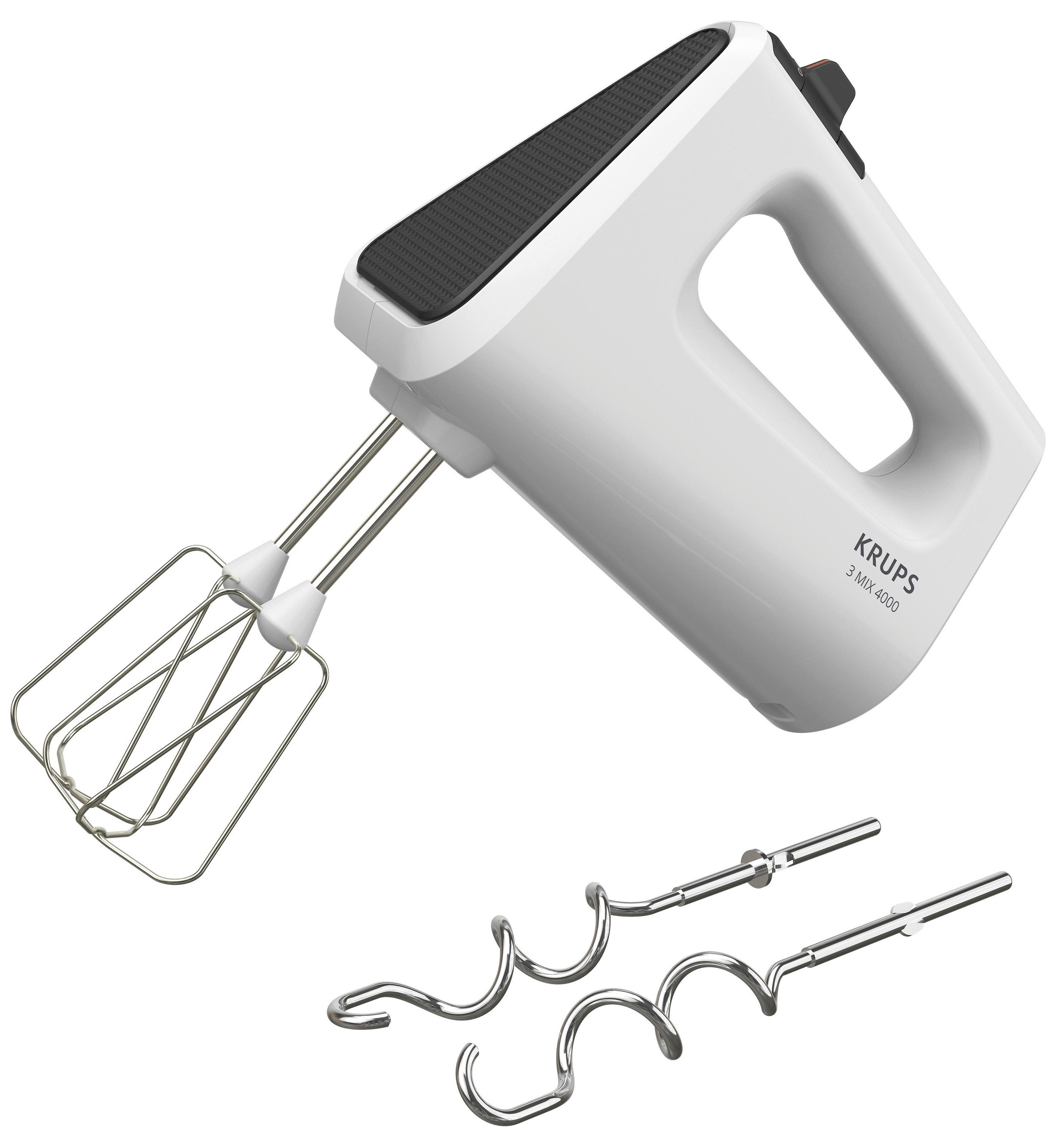 Krups Handmixer 3 Mix 4000 Turbo- en uitwerpfunctie, incl. 2 kloppers en 2 kneedhaken, GN4001