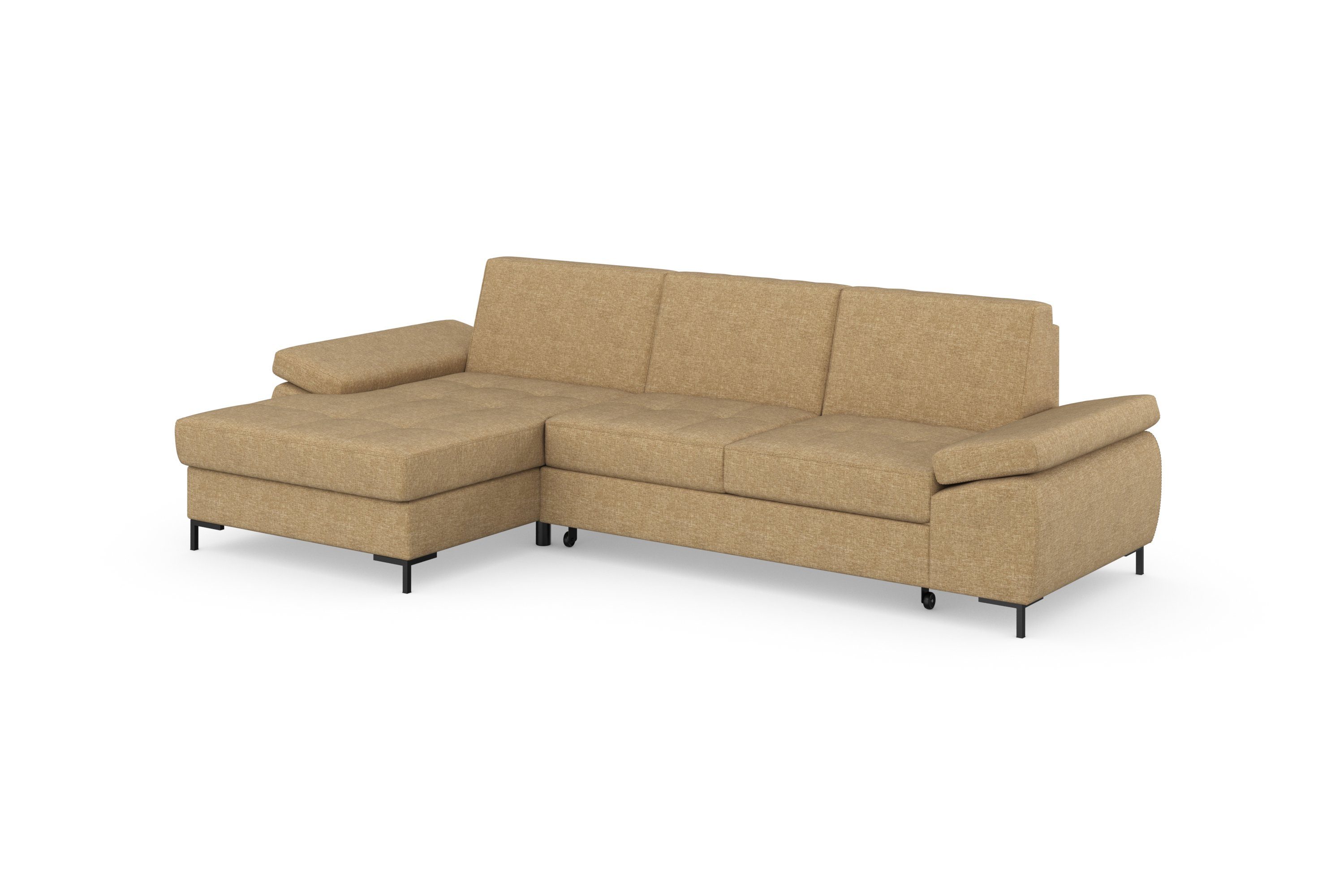 DOMO collection Hoekbank Capelo, comfortabel, duidelijke lijnen kenmerken dit ontwerp, L-Vorm met verstelbare armleuningen, naar keuze met slaapfunctie, binnenvering