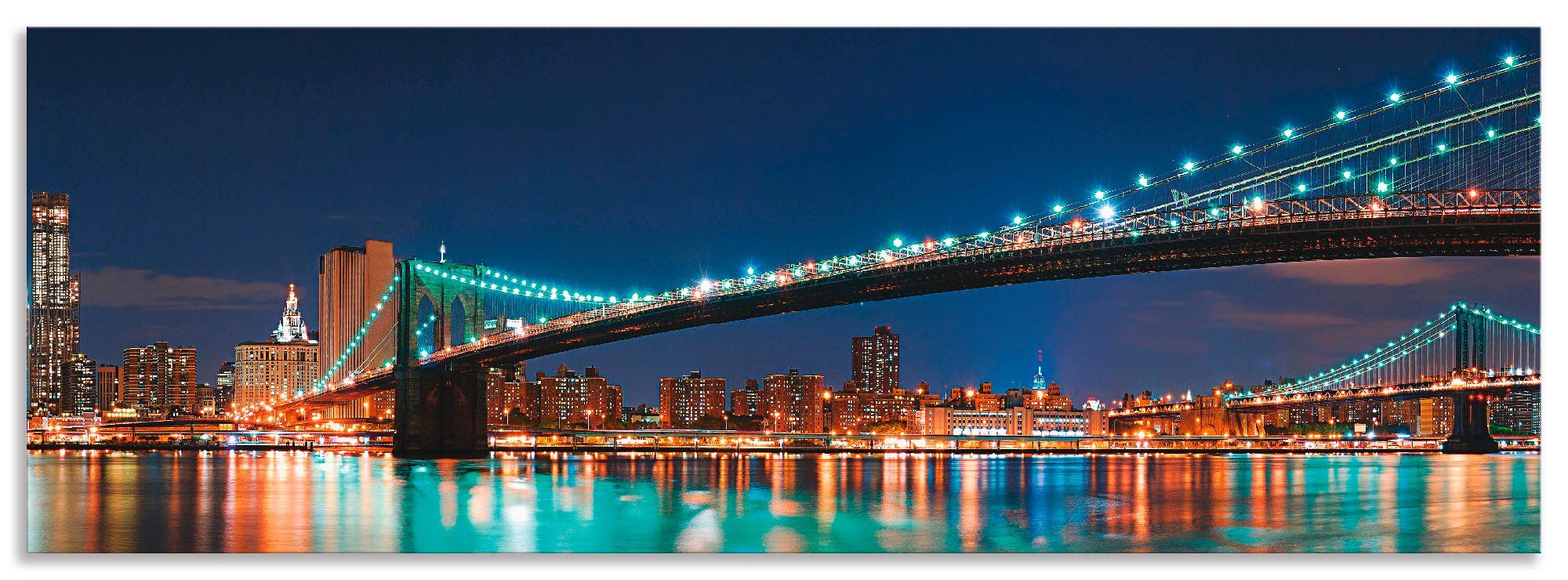 Artland Keukenwand New York skyline Brooklyn Bridge zelfklevend in vele maten - spatscherm keuken achter kookplaat en spoelbak als wandbescherming tegen vet, water en vuil - achter