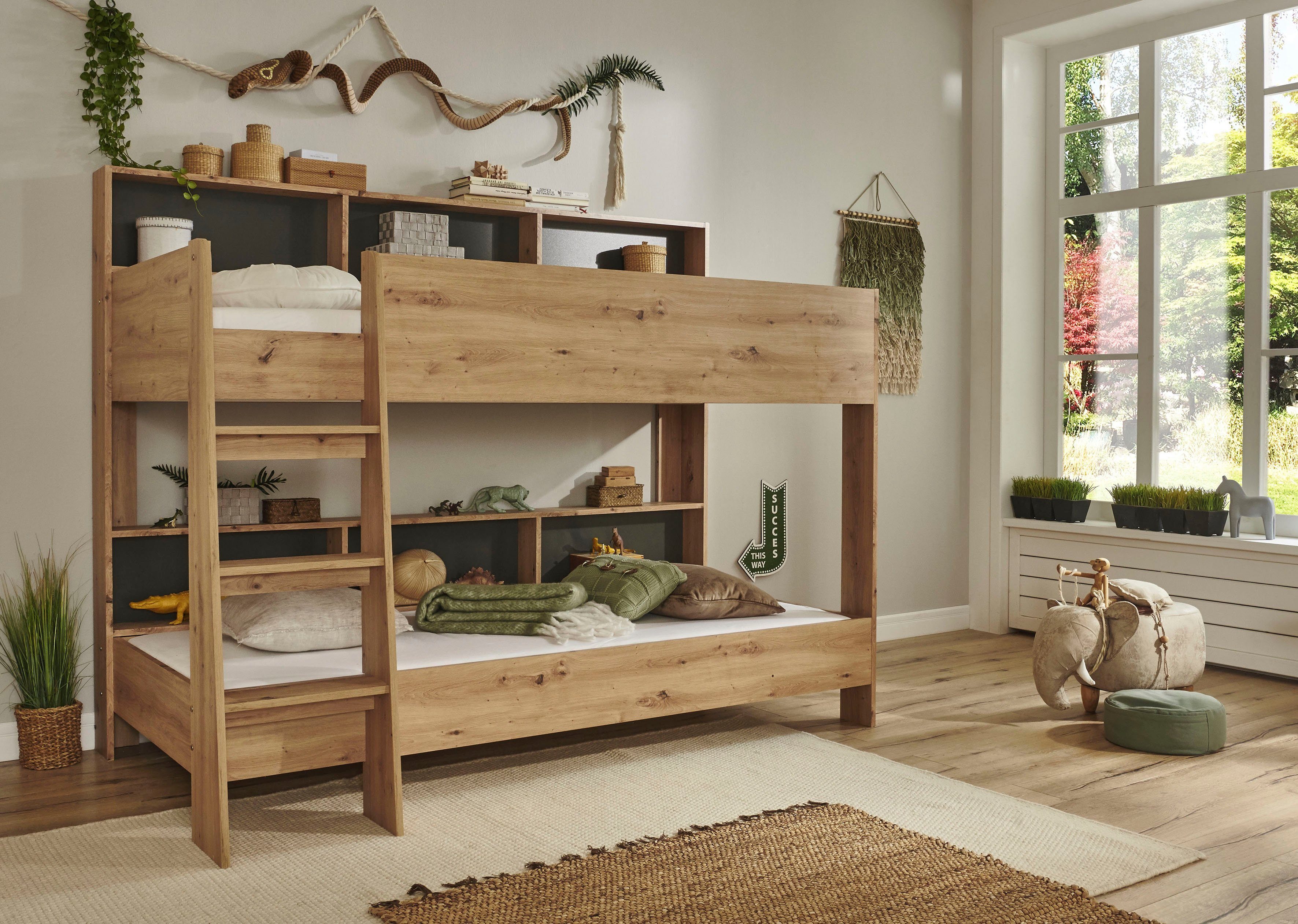 Relita Stapelbed Sway 2 ligoppervlakken, met ladder, achterste planken