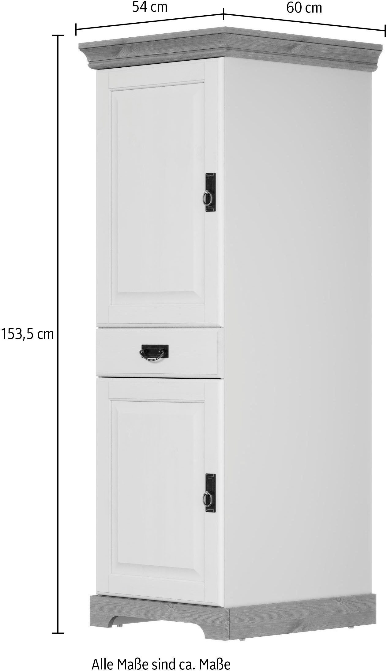 Home affaire Provisiekast Rügen Breedte 47 cm, massief grenen, 2 deuren, 1 lade