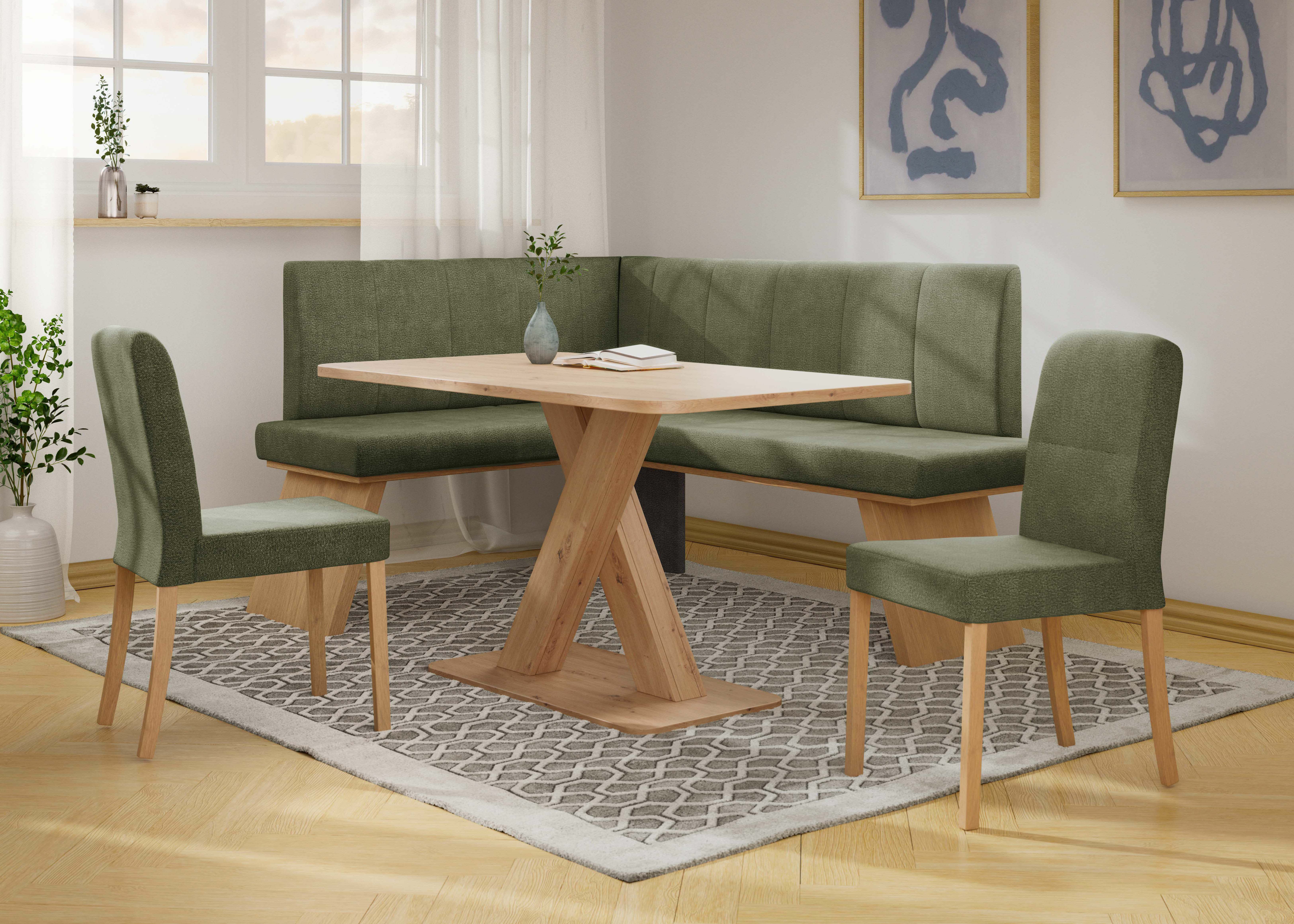 Home affaire Eethoek Nina Eetkamer zitgroep stoelen tafel en bank comfortabel gepolsterd (4-delig)