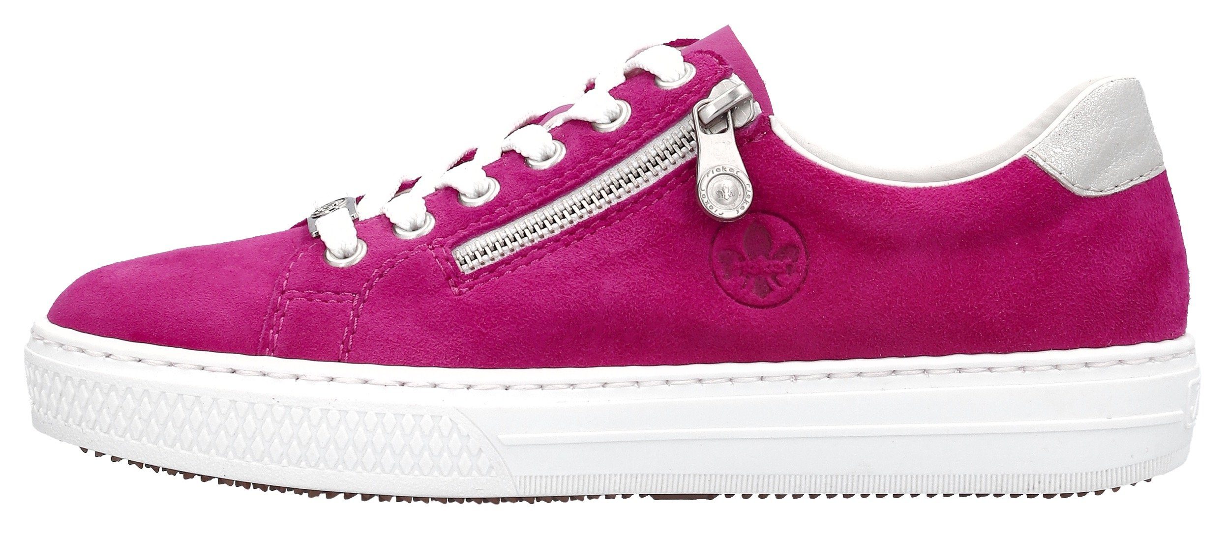 Rieker Plateausneakers met zachte memosoft-binnenzool, vrijetijdsschoen, lage schoen, veterschoen