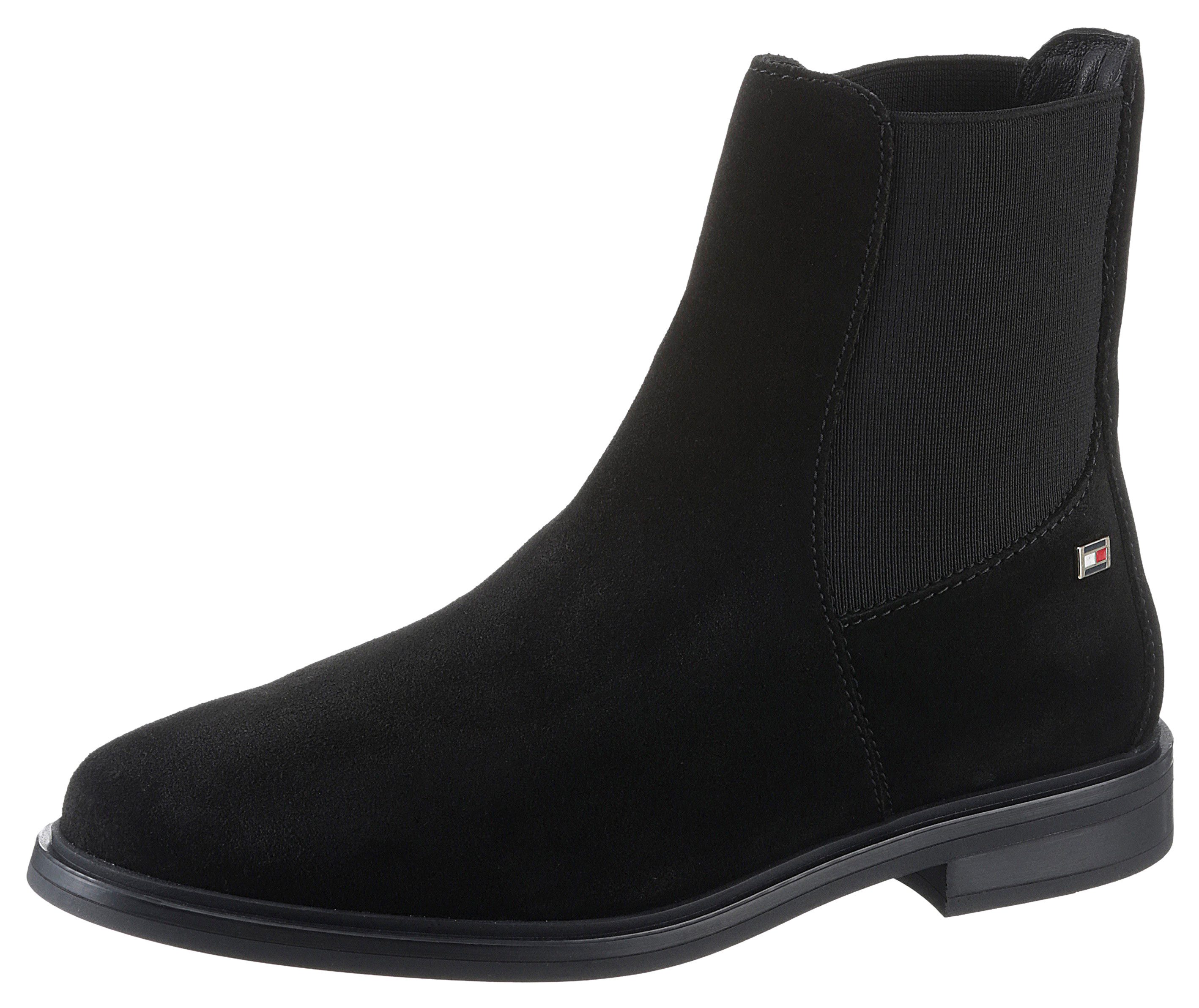 Tommy Hilfiger Chelsea-boots FLAG SUEDE LOW CHELSEA blokhak, business schoen, enkellaars met...