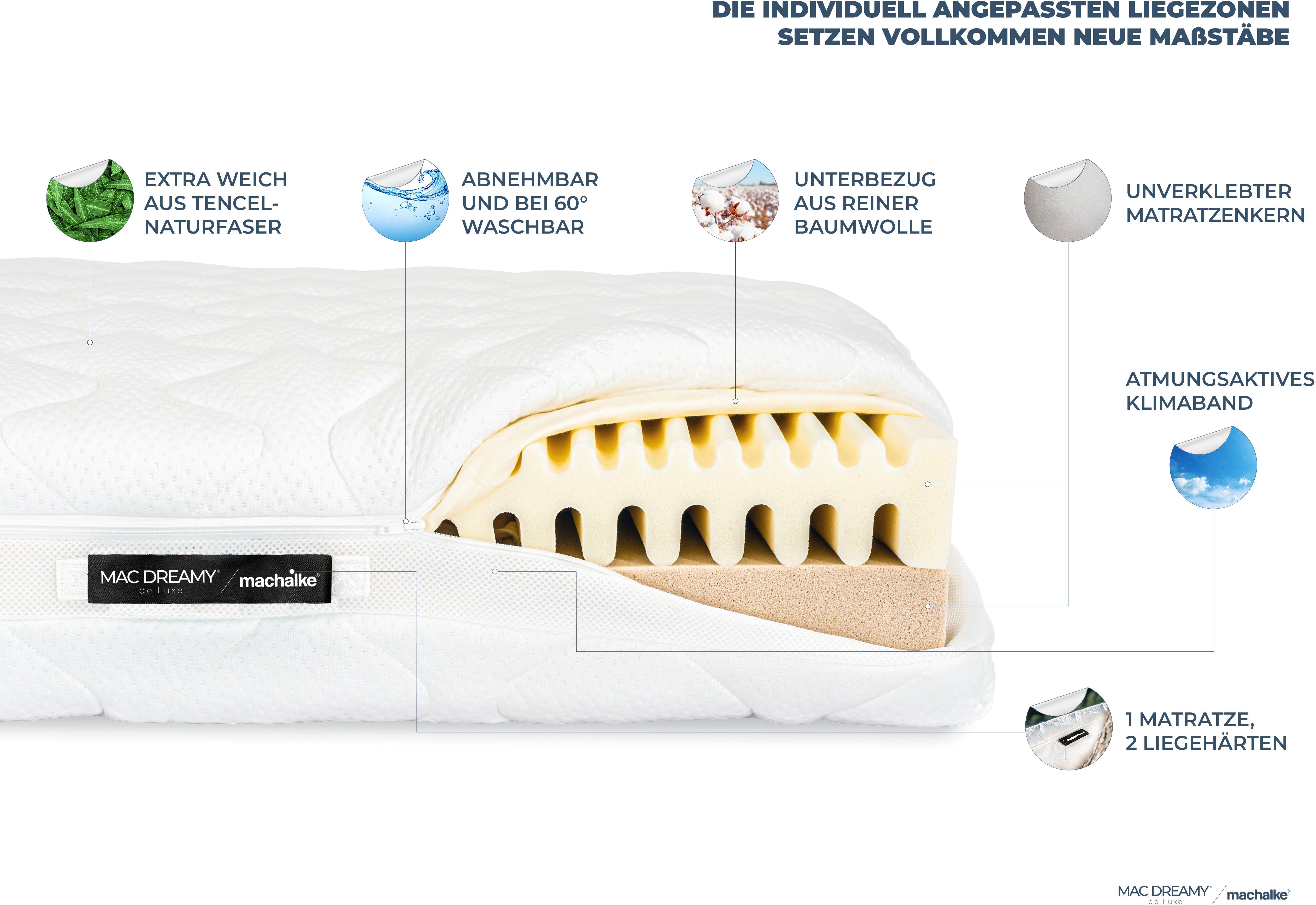 machalke® Koudschuimmatras Mac Dreamy de Luxe Premium matras in verschillende afmetingen, luxueuze tweezijdig te gebruiken matras hoogte 20 cm