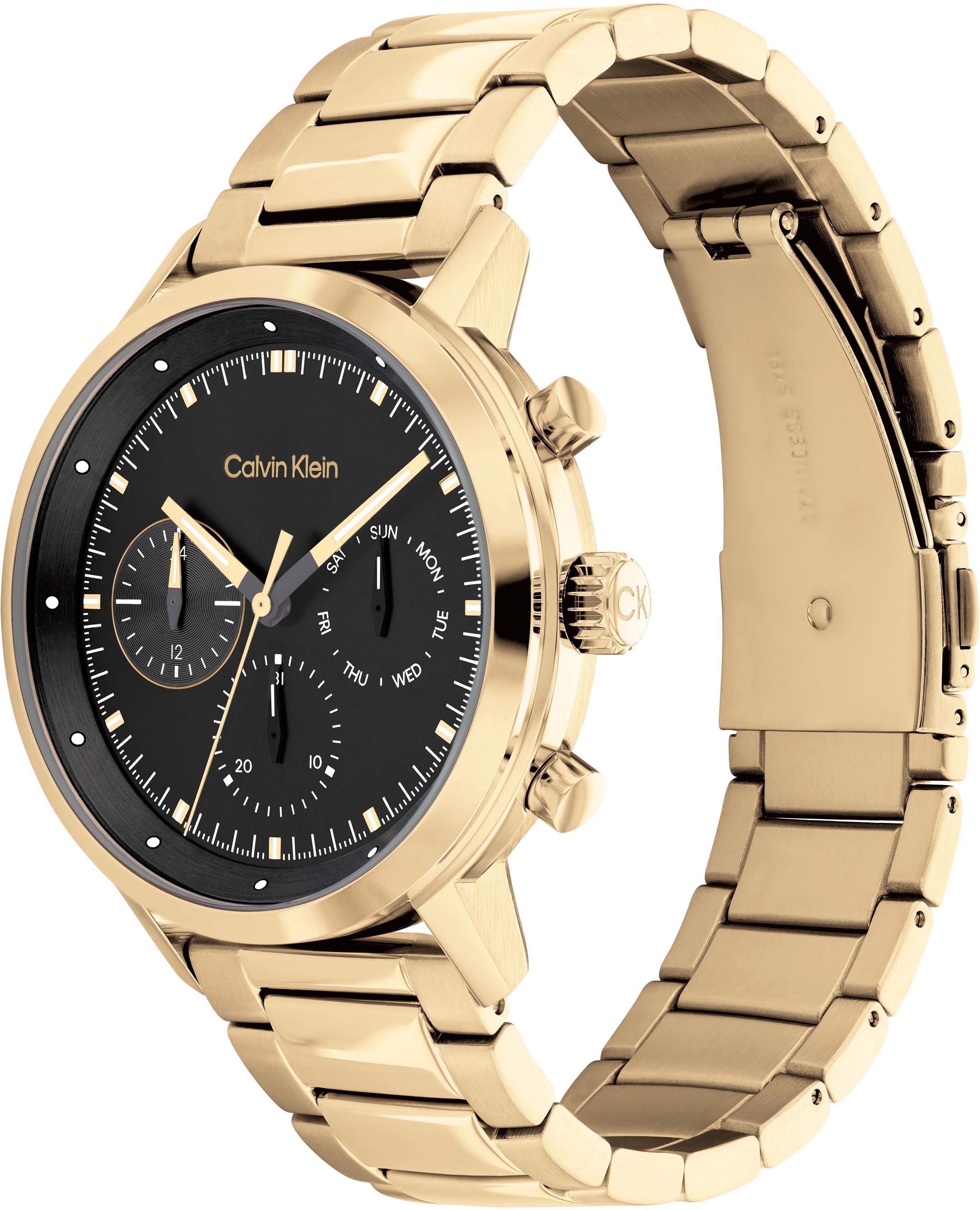 Calvin Klein Multifunctioneel horloge GAUGE Quartz horloge, armbanduhr, herenhorloge, datum, roestvrijstalen band