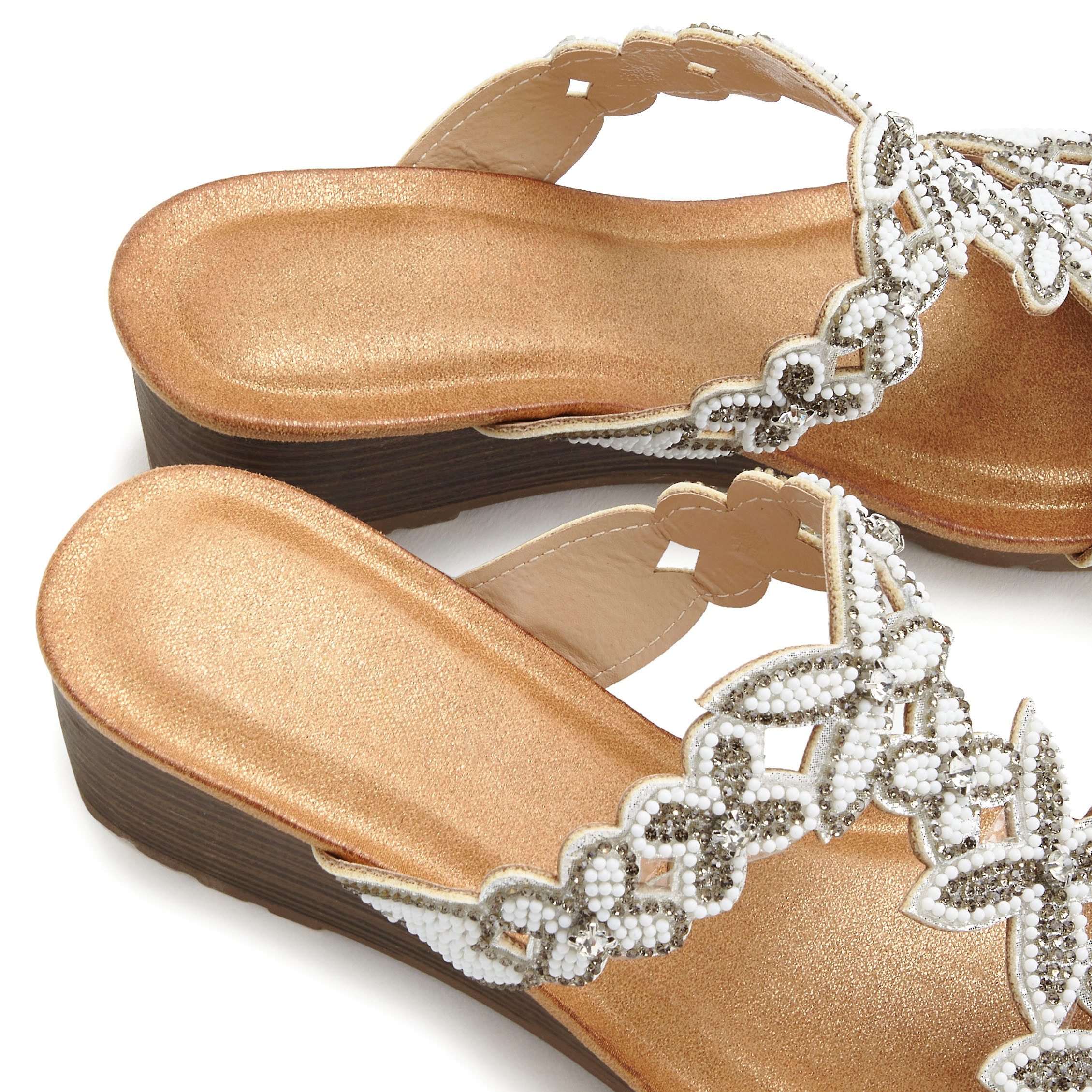 Vivance Slippers Mule, zomerschoen, sandaal, met sleehak en modieuze glinsterende details