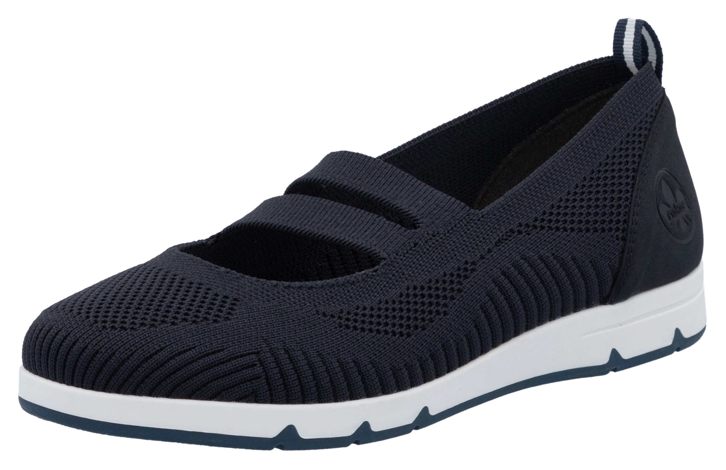 Rieker Ballerina's met riempje , instapschoen, lage schoen, slip-on sneaker met elastiek