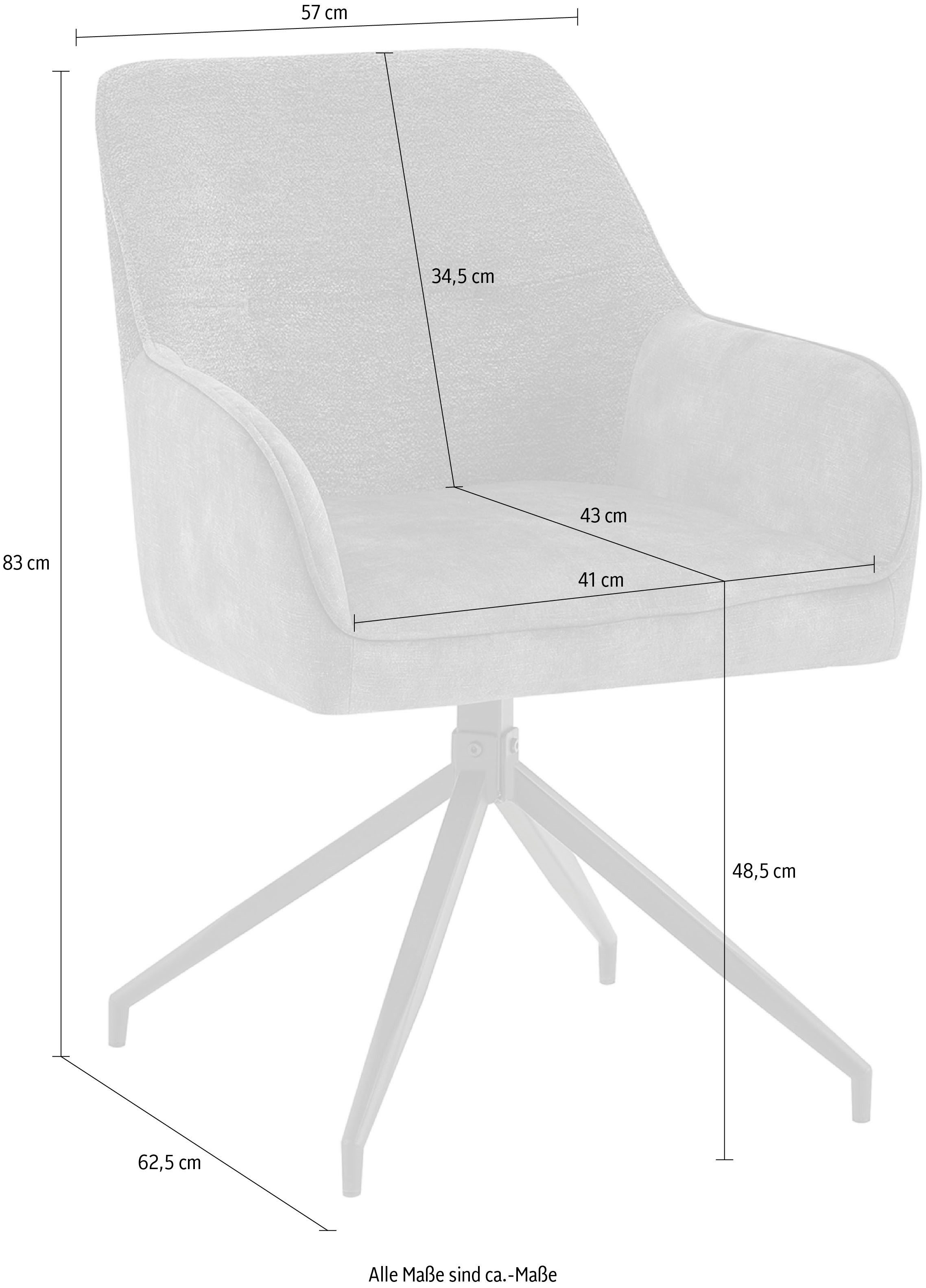 byLIVING Eetkamerstoel Jacky set van 2 draaisstoel met pocketveren en moderne stofcombinatie (set, 2 stuks)