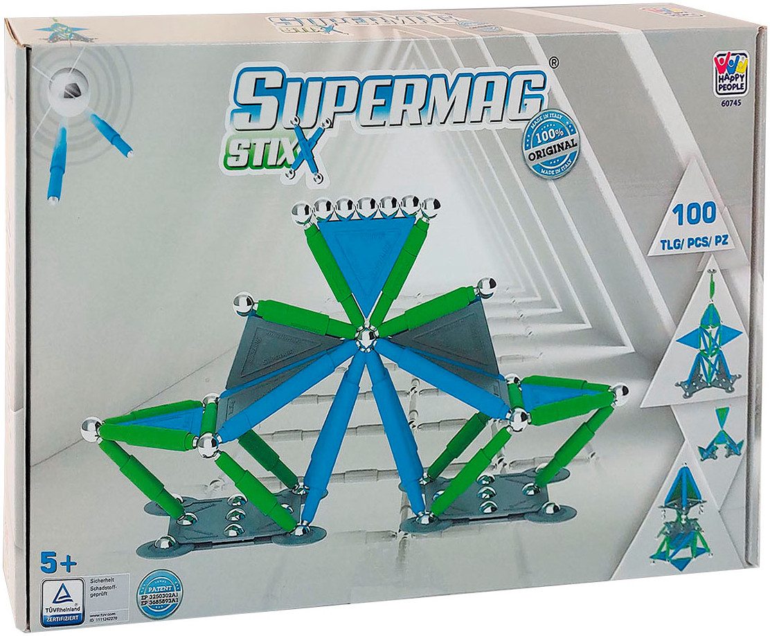 Happy People Magnetische speelblokken Supermag Magnet Stix (set, 100 stuks)