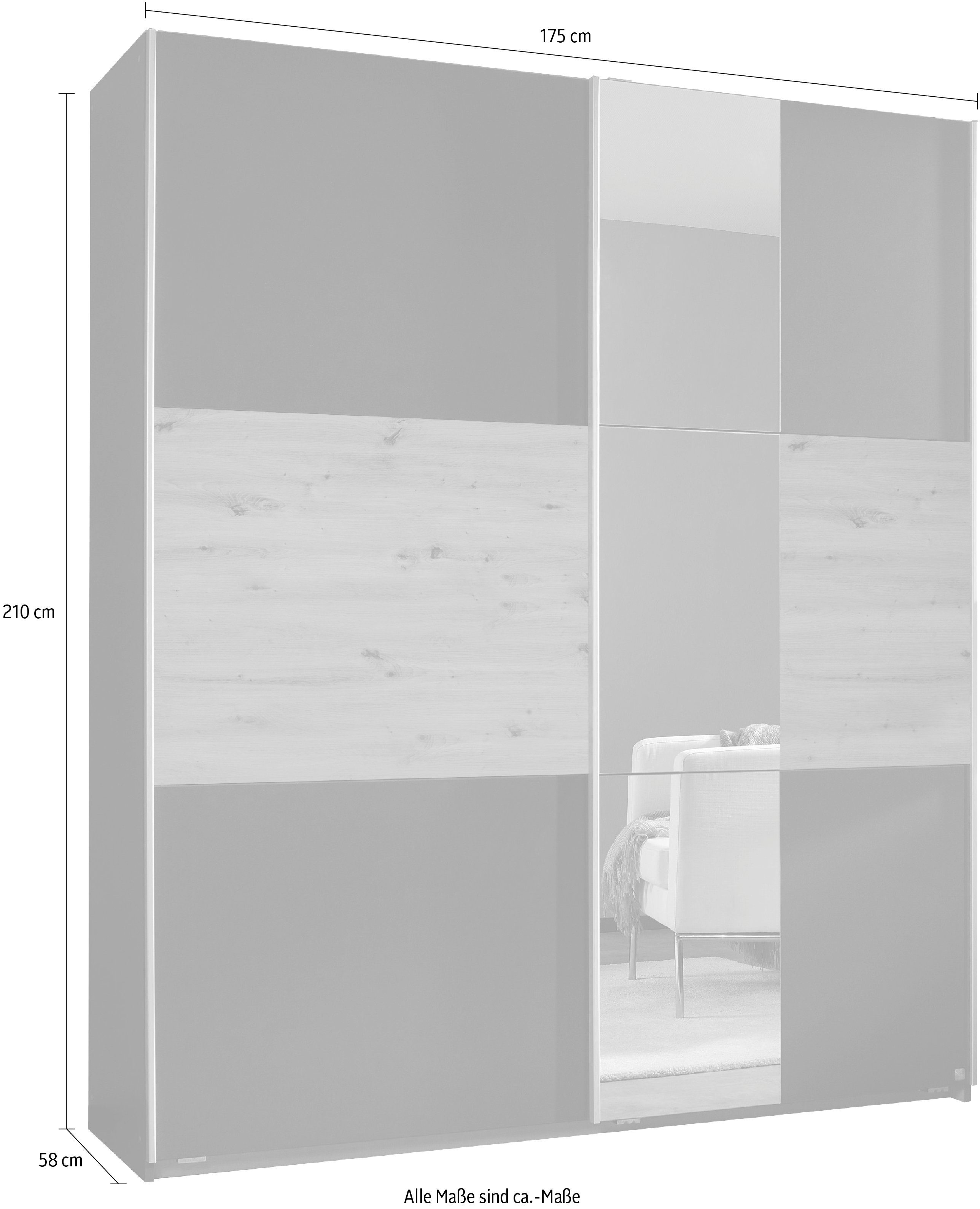 rauch Zweefdeurkast Kledingkast kast garderobe ASTANA met soepel lopende deuren inclusief 2 stoffen dozen en metalen grepen topseller made in germany