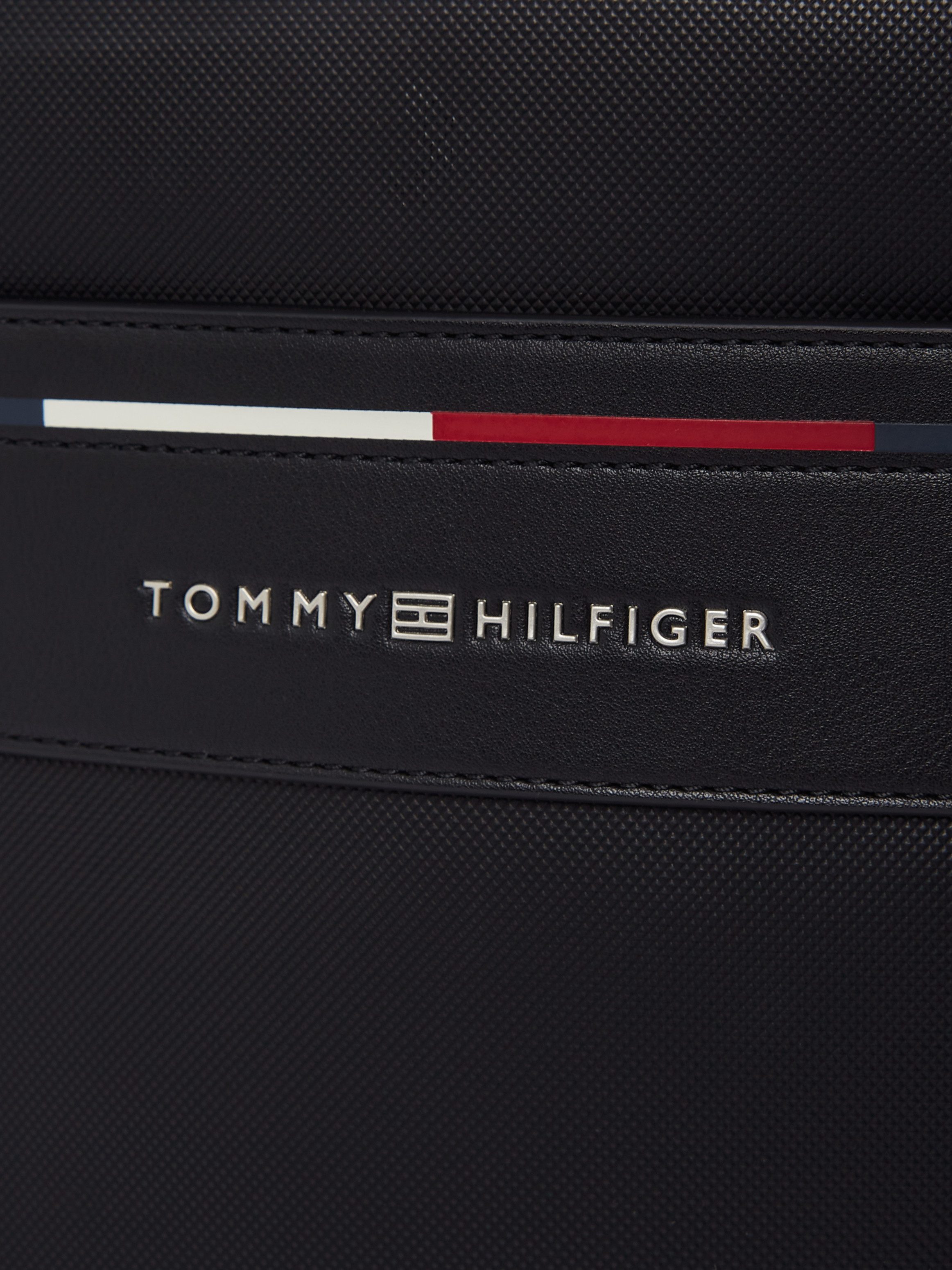 Tommy Hilfiger Schoudertas TH FOUNDATION MINI REPORTER , mannen messenger tas, schoudertas met gekleurde accenten