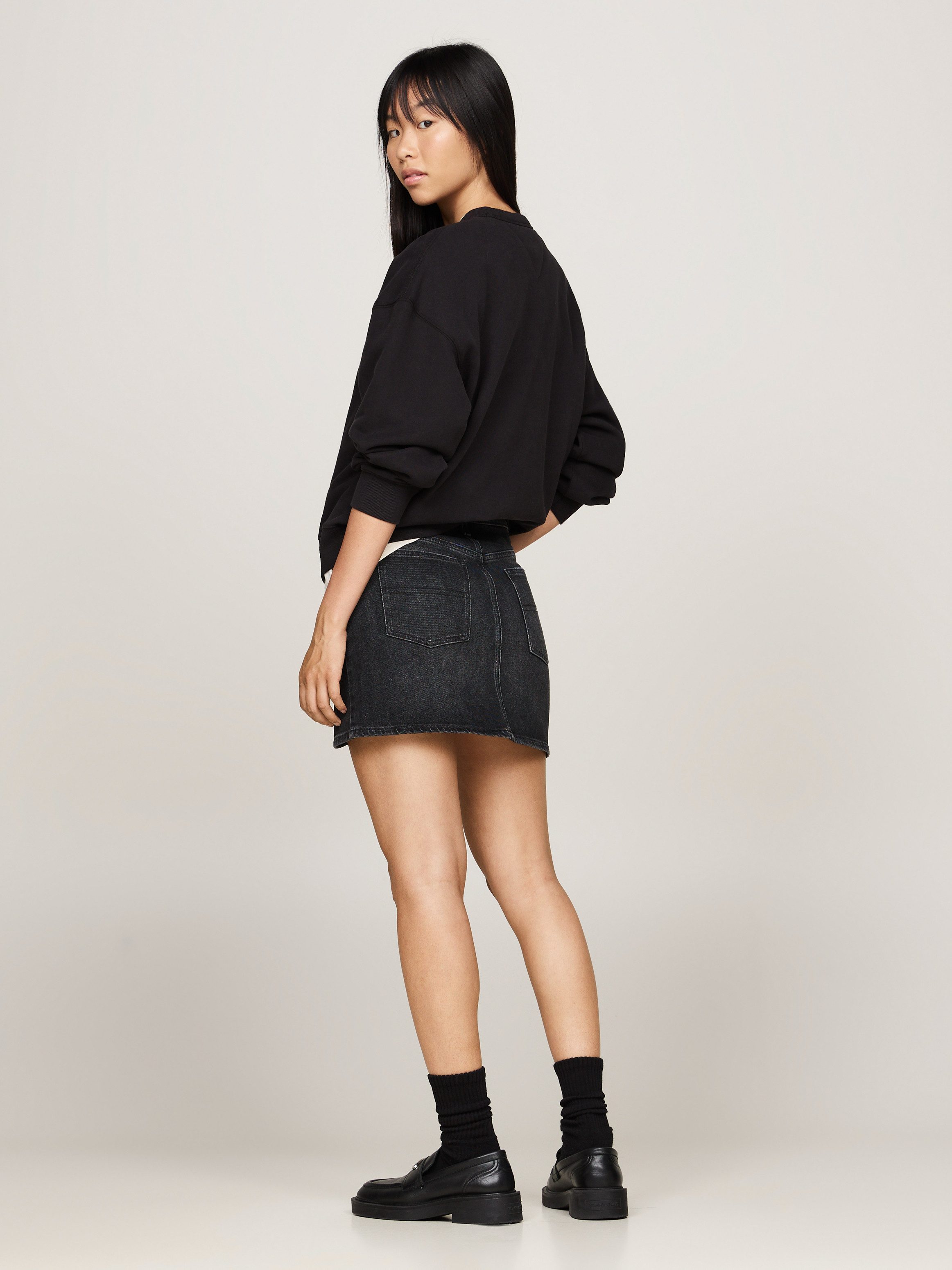 TOMMY Jeans rok IZZIE MR MN SKIRT DH6182 in used-look, in 5-pocket-stijl