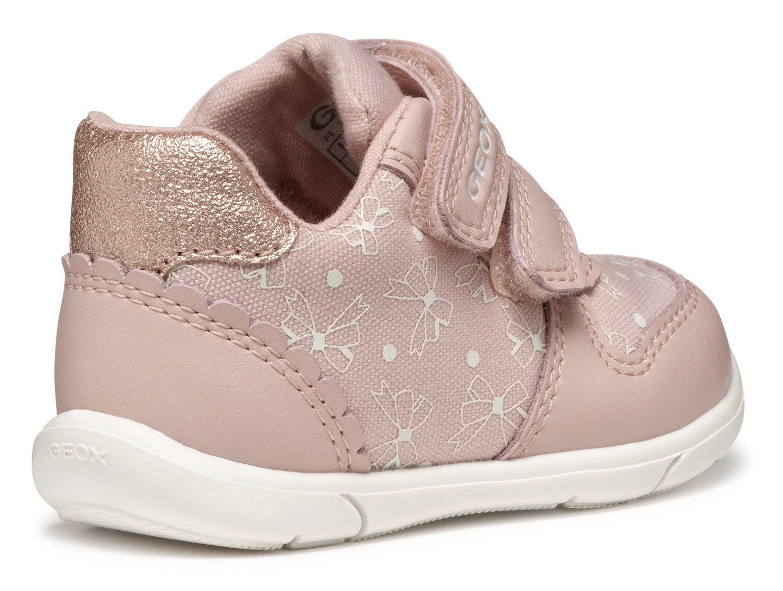 Geox Babyschoentjes B ZAPITO GIRL , feestdag schoen, klittenbandschoen met bedrukte strik en glitter