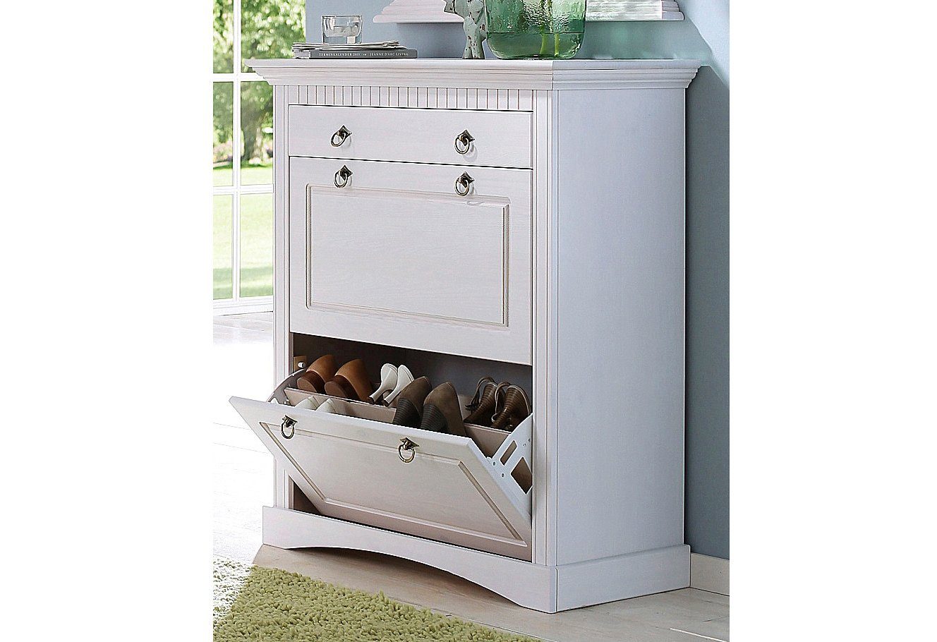 Home affaire Schoenenkast Rustiek van massief grenen, breedte 84 cm, in paneel-look