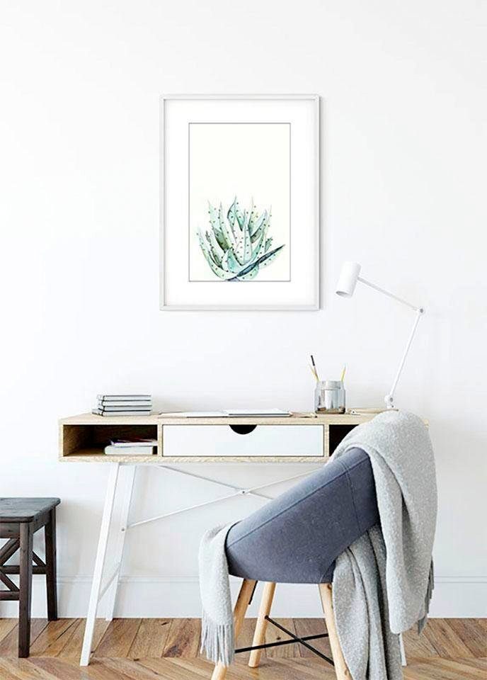 Komar Wanddecoratie Aloe Watercolor Wanddecoratie - zonder lijst (1 stuk)