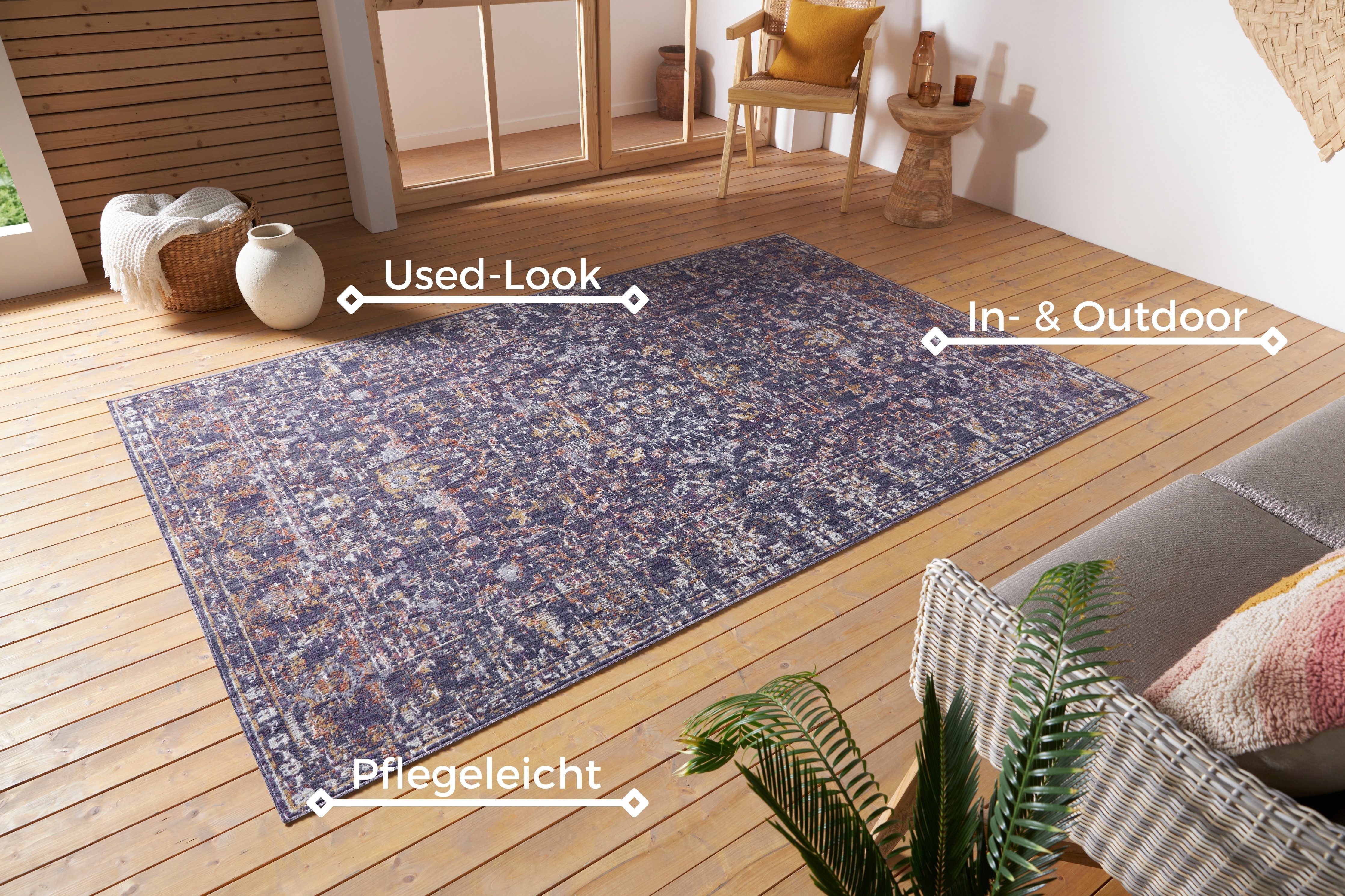 NORTHRUGS Vloerkleed Sues In-& outdoor, loper, weerbestendig, balkon, woonkamer, oriënt