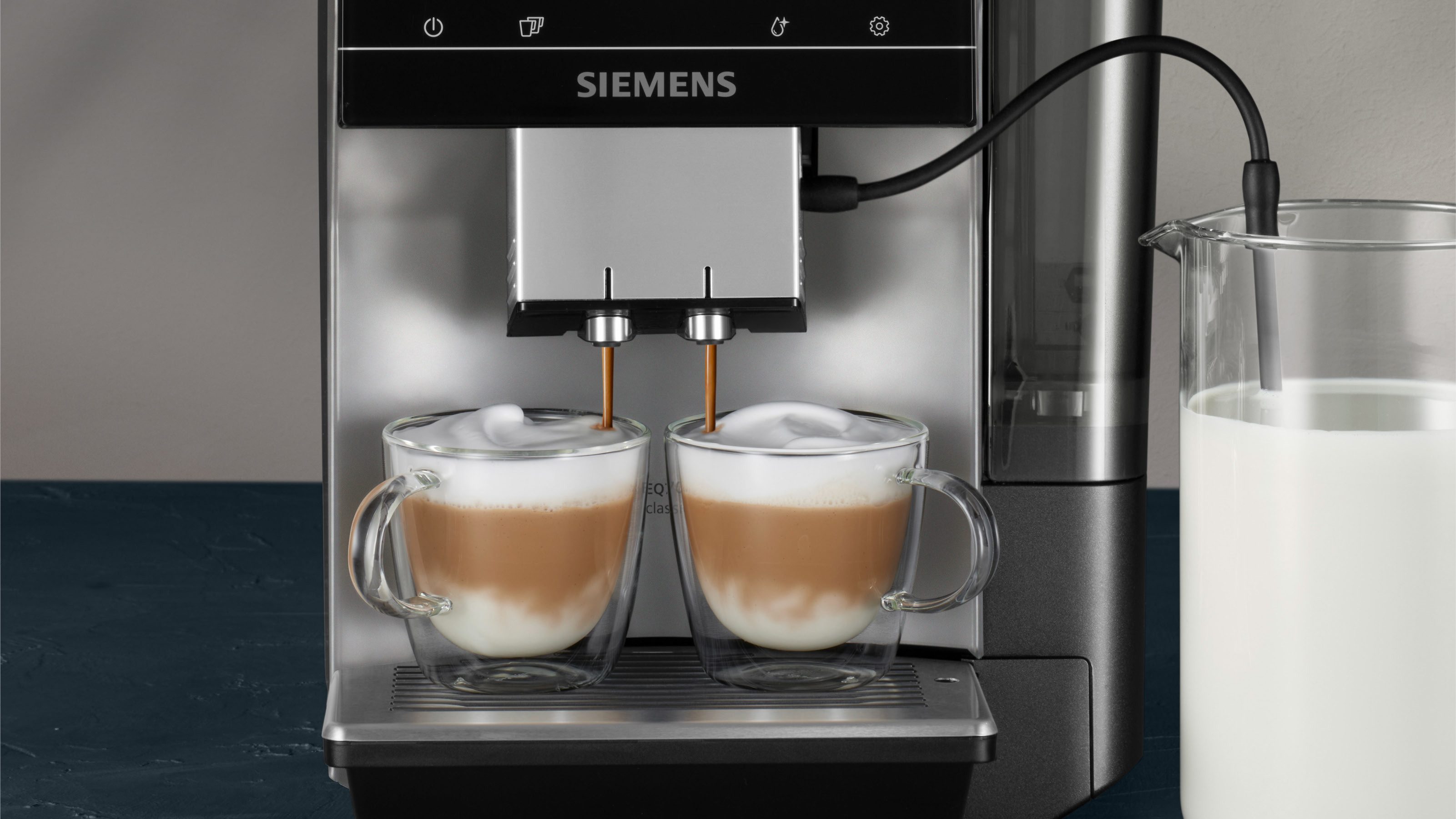 SIEMENS Volautomatisch koffiezetapparaat TP715D01, aromaselect, 10 favorieten, automatische stoomreiniging, grijs