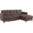 exxpo - sofa fashion hoekbank optioneel met bedfunctie bruin