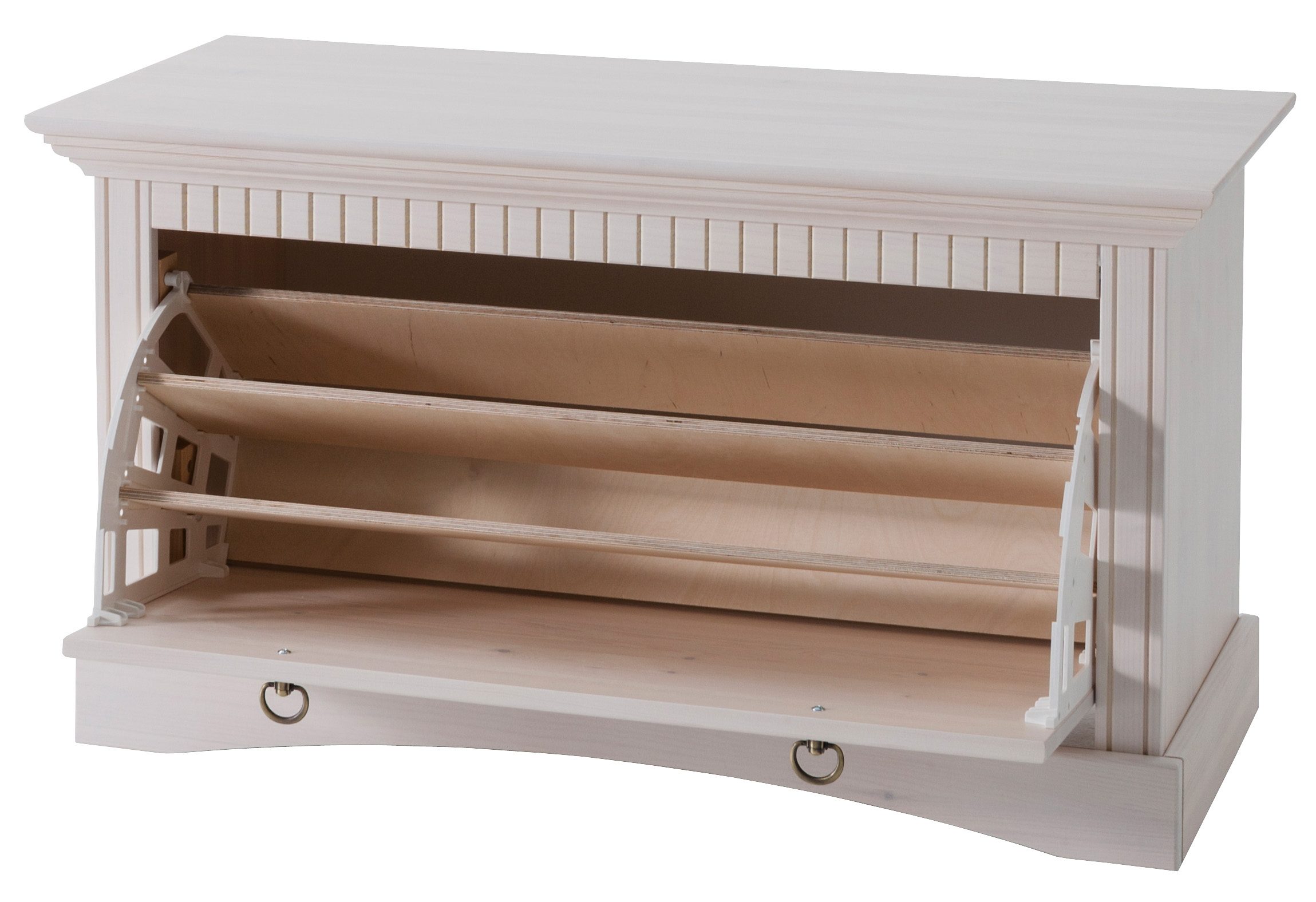 Home affaire Schoenenkist Rustiek van massief grenen, zithoogte 49 cm, in paneel-look