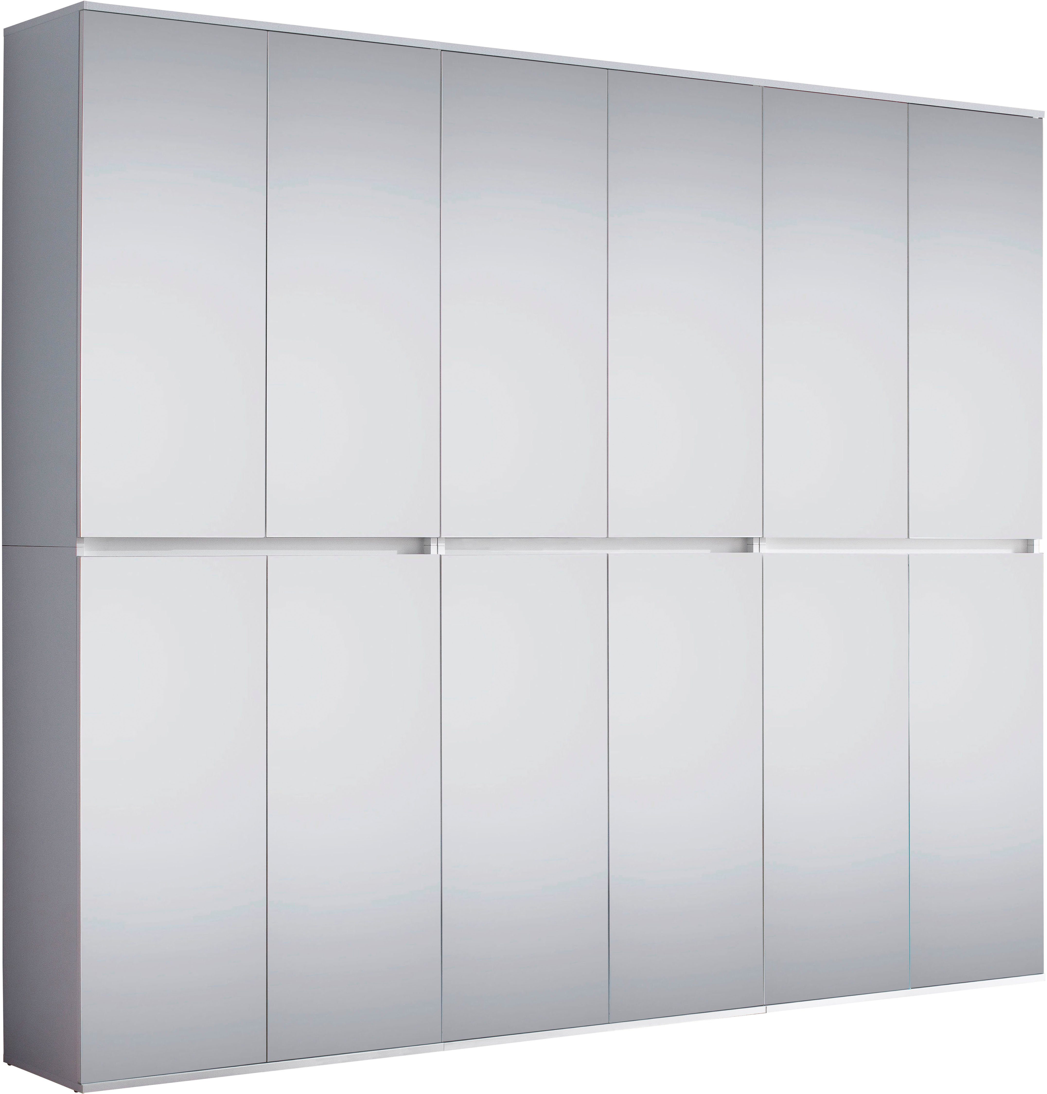 INOSIGN Halmeubelset Malcesine 3 multifunctionele kasten met spiegelglasfronten - (b/d/h) 222/34/191 cm (3-delig)