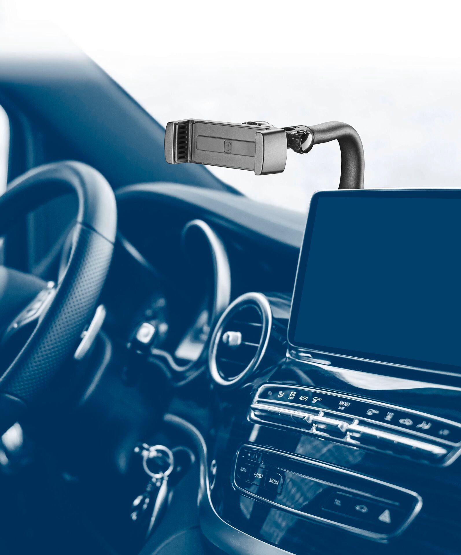 Cellularline Gsm-houder Spin Display Car Holder ter bevestiging aan het voertuigdisplay, 360° draaibaar