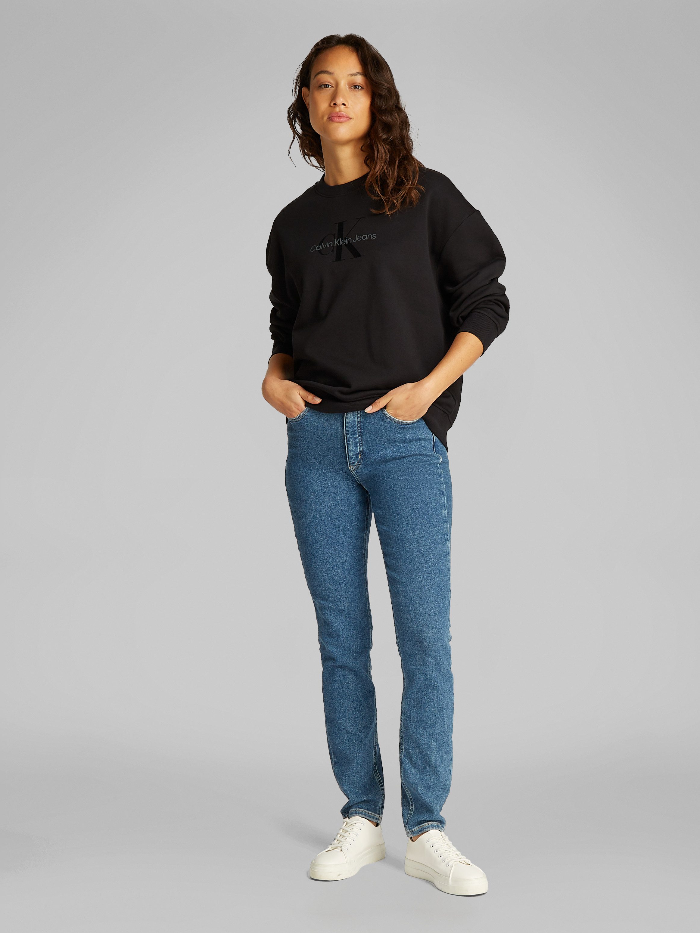 Calvin Klein Sweatshirt GLOSSY MONOLOGO REGULAR CREWNECK