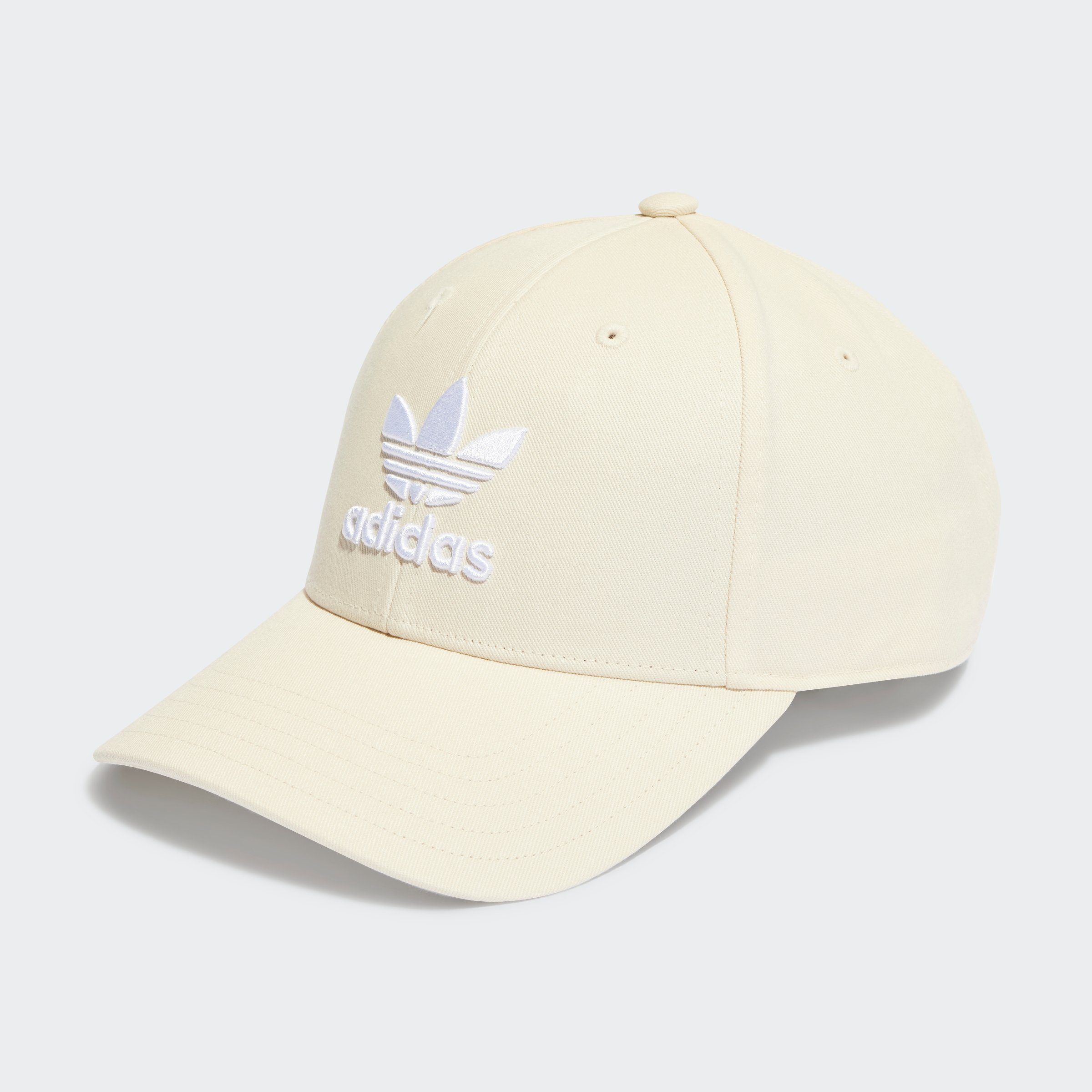 Adidas Originals Beige Witte Trefoil Baseball Cap Beige Unisex