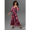 aniston selected maxi-jurk met uitsparing in wikkel-look roze