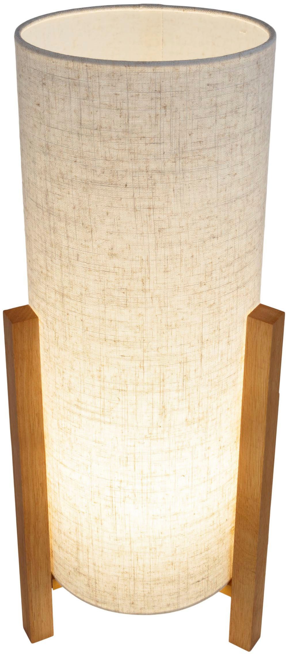 näve Tafellamp Matida 1xe27 excl., houten frame, textielkap natuur, h: ca. 110cm, d: ca.20cm (1 stuk)