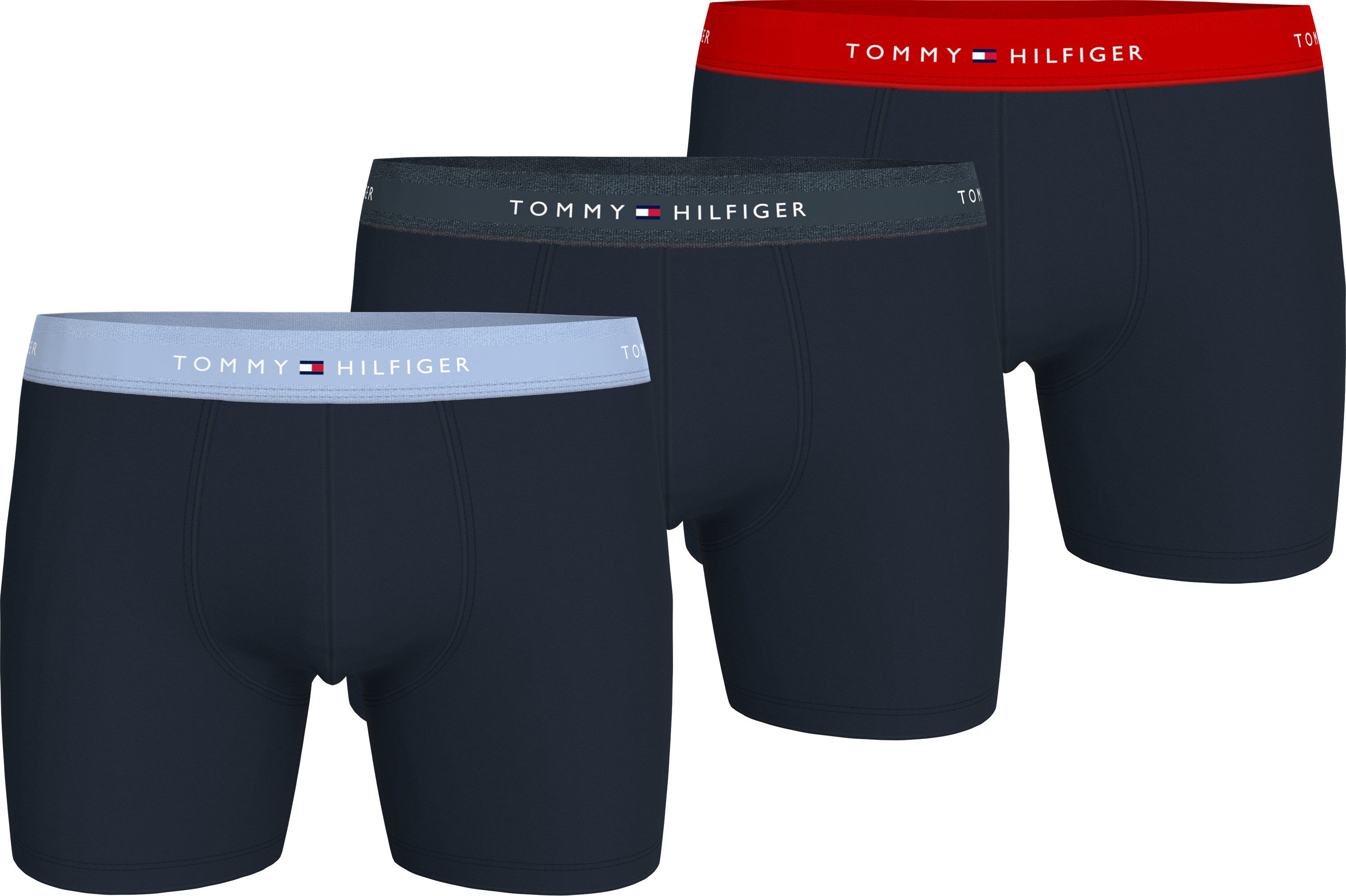 Tommy Hilfiger Underwear Boxershort 3P BOXER BRIEF WB met contrasterende logo-band (3 stuks)