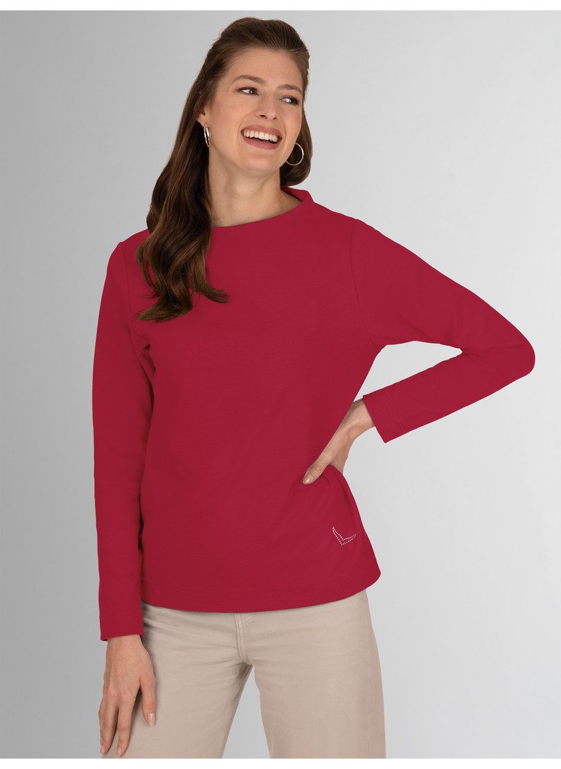 Trigema Sweatshirt opstaande kraag trui met kristallen