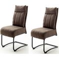 mca furniture vrijdragende stoel azul met pocketveringskern, stoel tot 120 kg belastbaar (set, 2 stuks) bruin