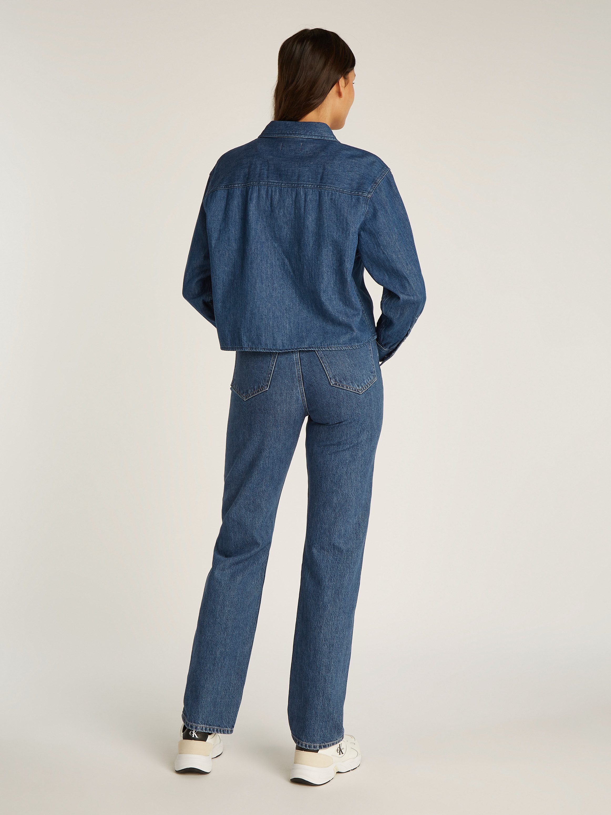 Calvin Klein Jeans blouse CROPPED DAD DENIM SHIRT
