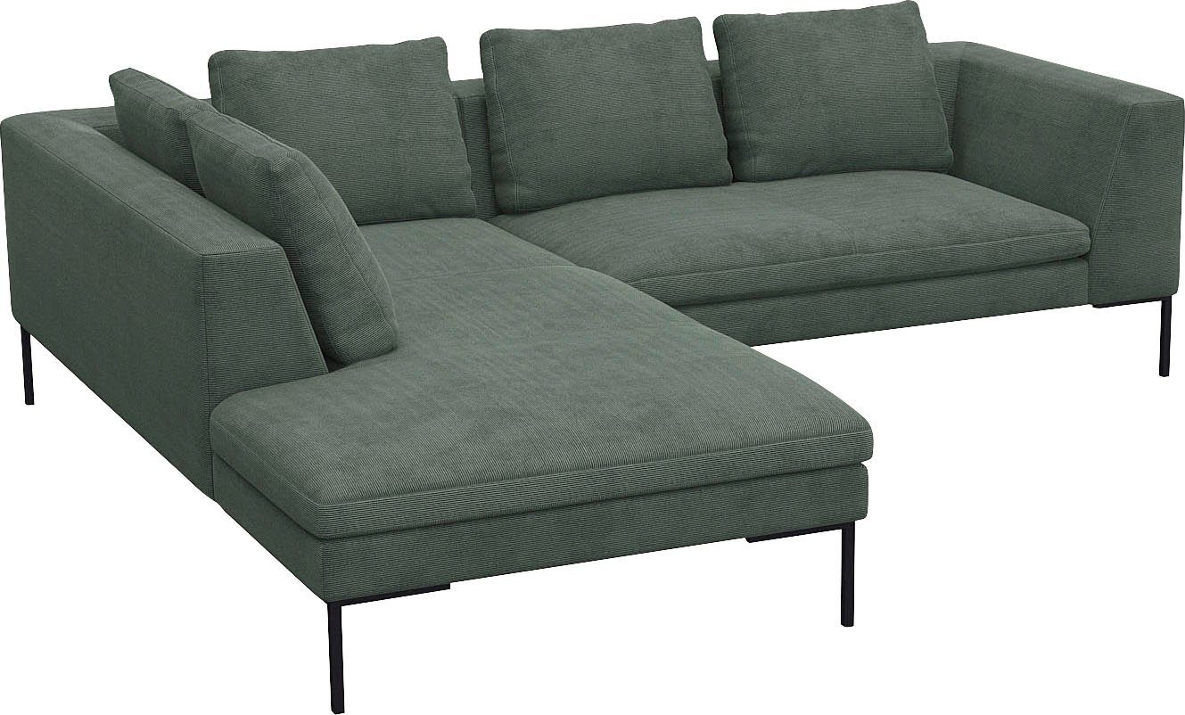 FLEXLUX Hoekbank Loano, super comfortabel zitcomfort door koudschuim in de zitting, L-vorm