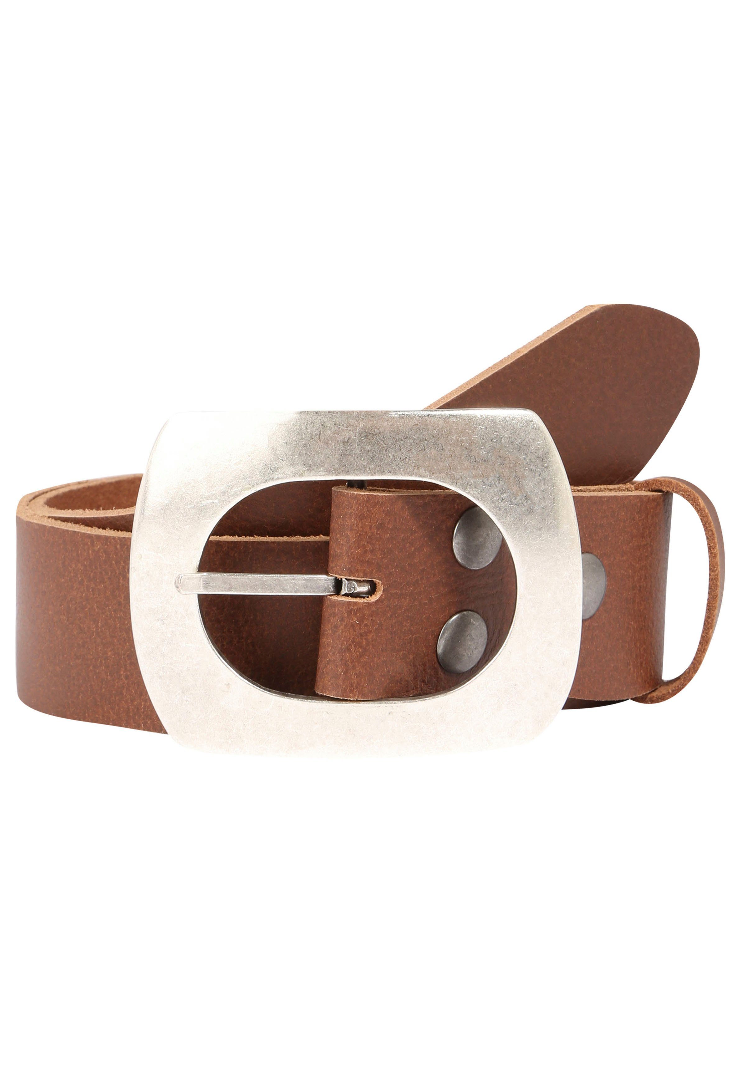 RETTUNGSRING by showroom 019° Leren riem met verwisselbare sluiting "spa doorn" unisex riemen maat 115 bruin