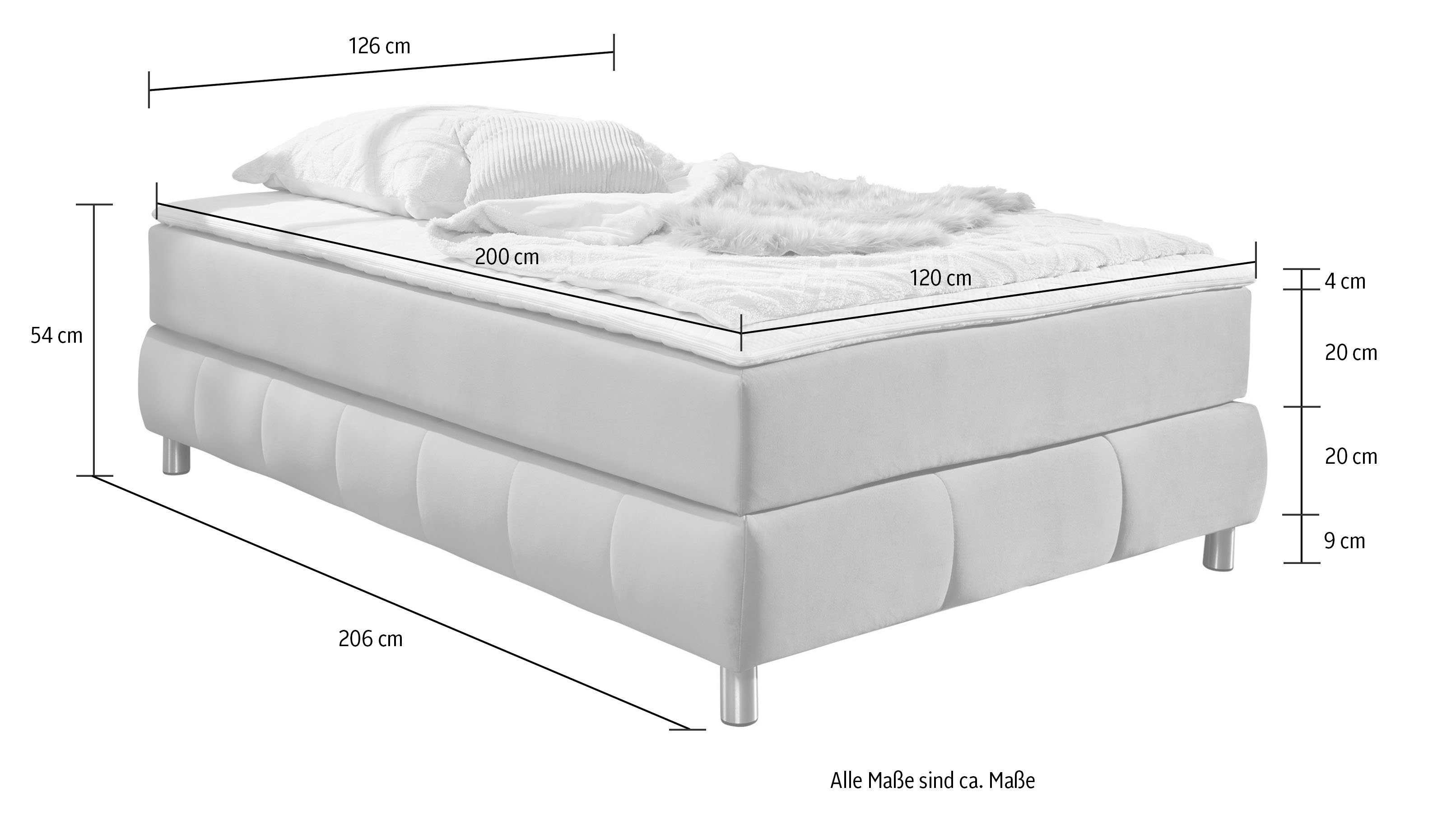 andas Boxspring Salo Zonder hoofdbord, incl. matrastopper, ook in extra lange versie 220 cm verkrijgbaar