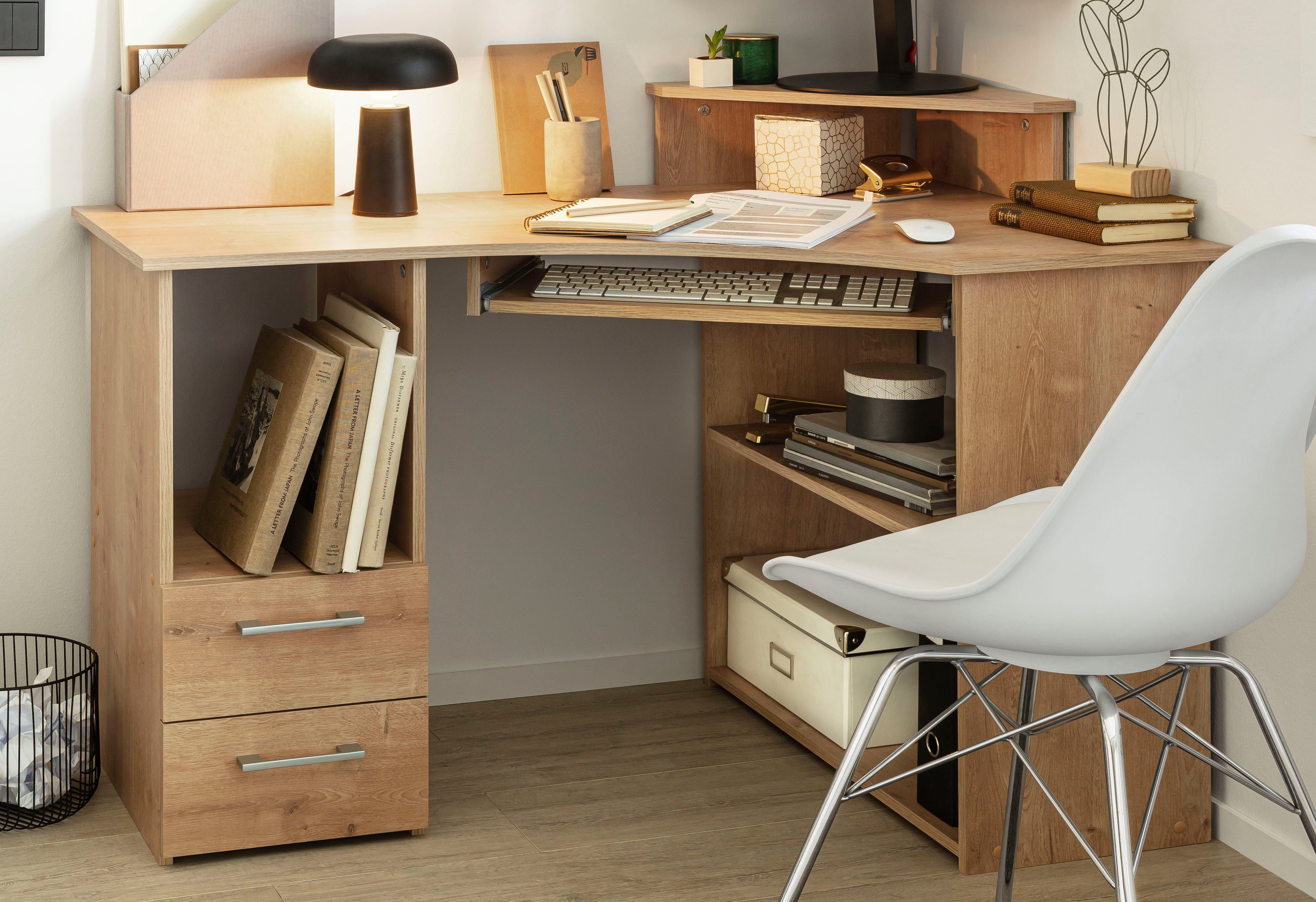 VOGL Möbelfabrik Bureau Sam Breedte 137 cm, met uittrekplank voor het toetsenbord en towervak